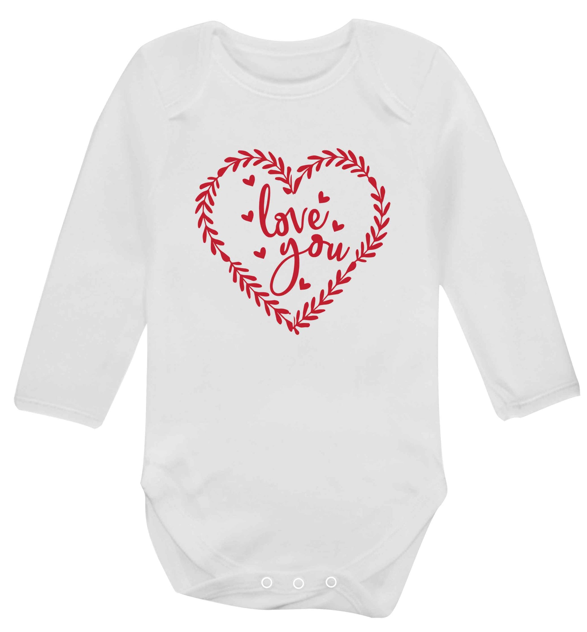 Love you baby vest long sleeved white 6-12 months