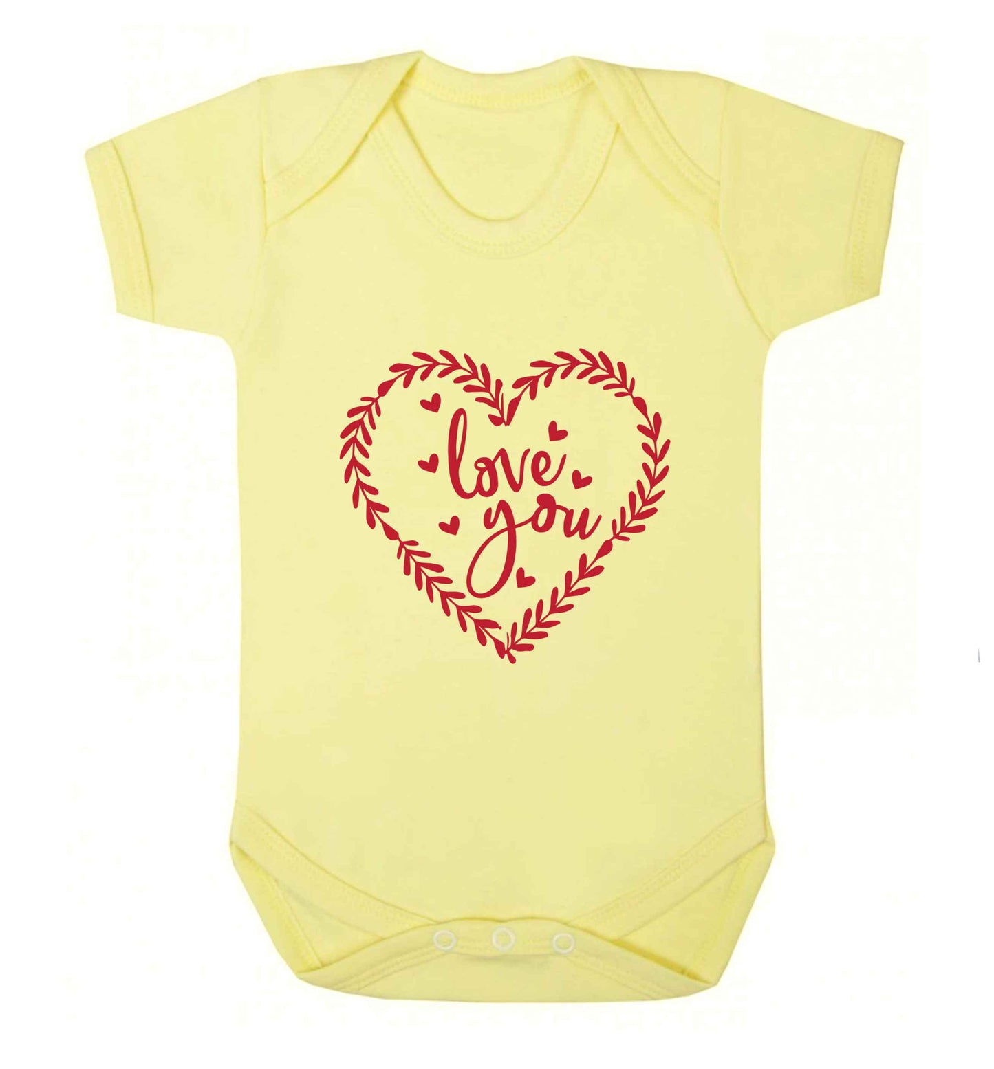 Love you baby vest pale yellow 18-24 months