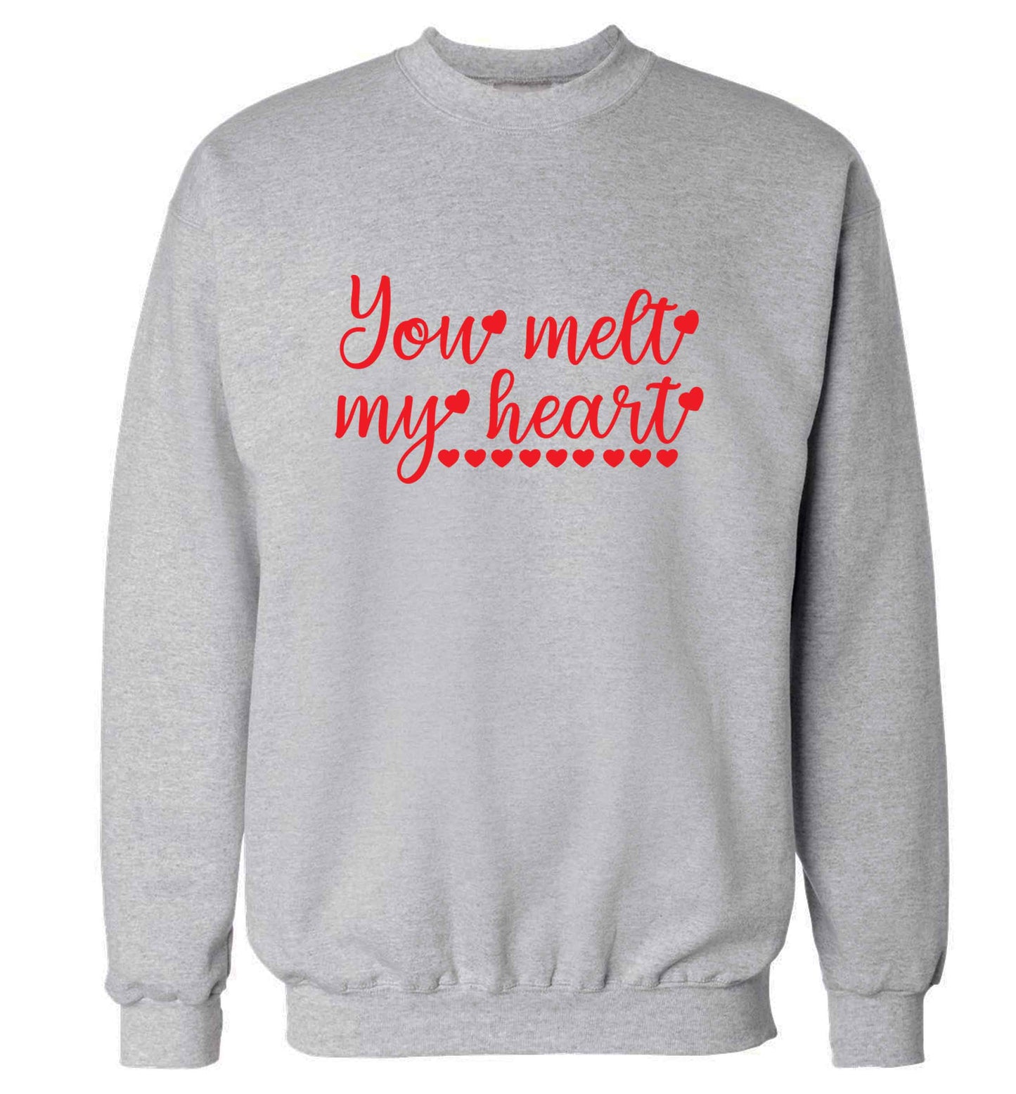 You melt my heart adult's unisex grey sweater 2XL