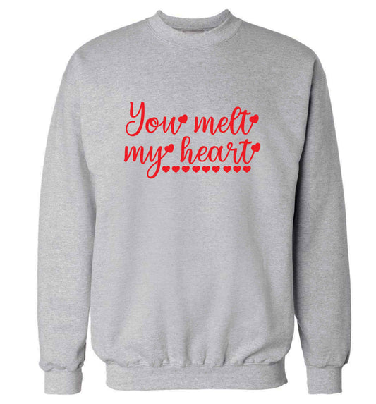 You melt my heart adult's unisex grey sweater 2XL