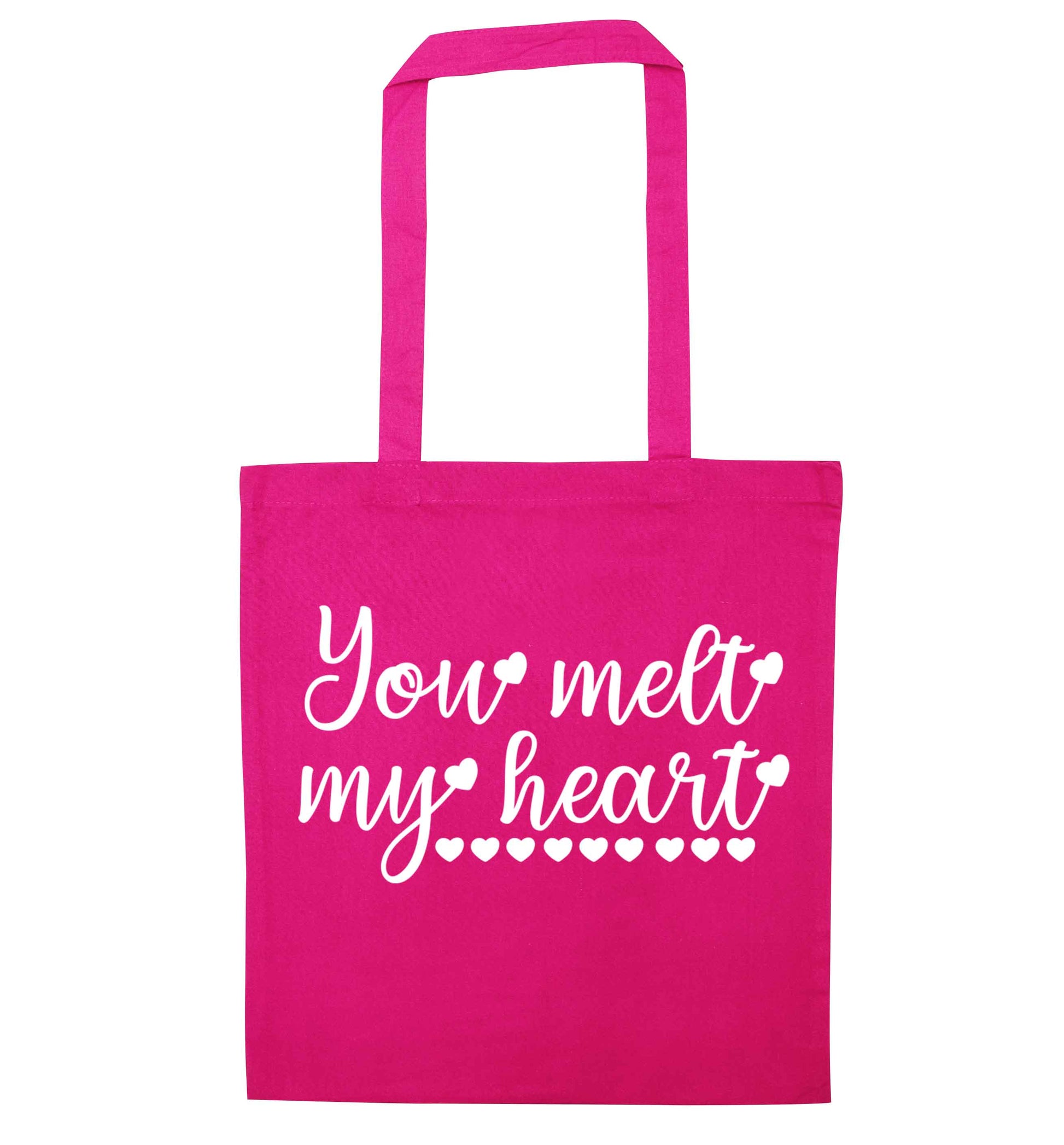 You melt my heart pink tote bag