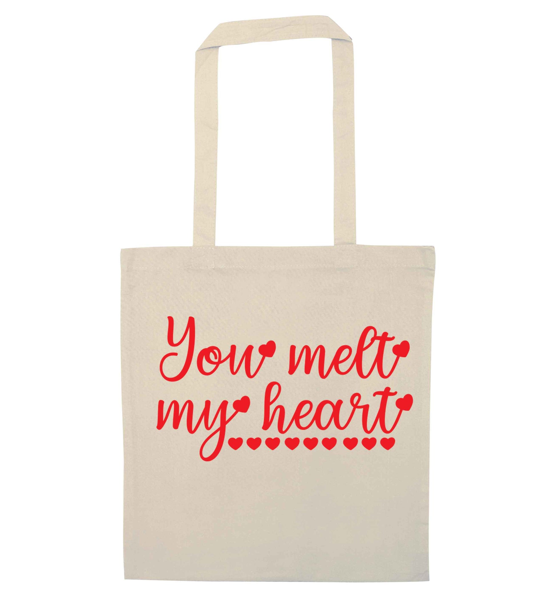 You melt my heart natural tote bag