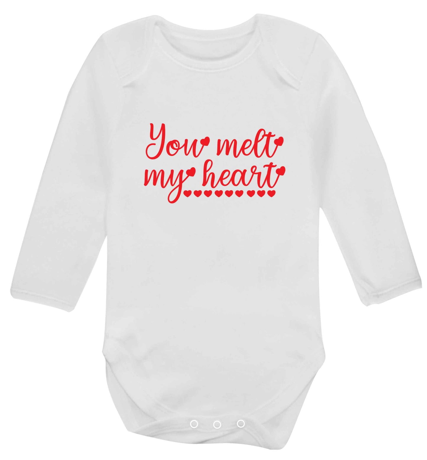 You melt my heart baby vest long sleeved white 6-12 months