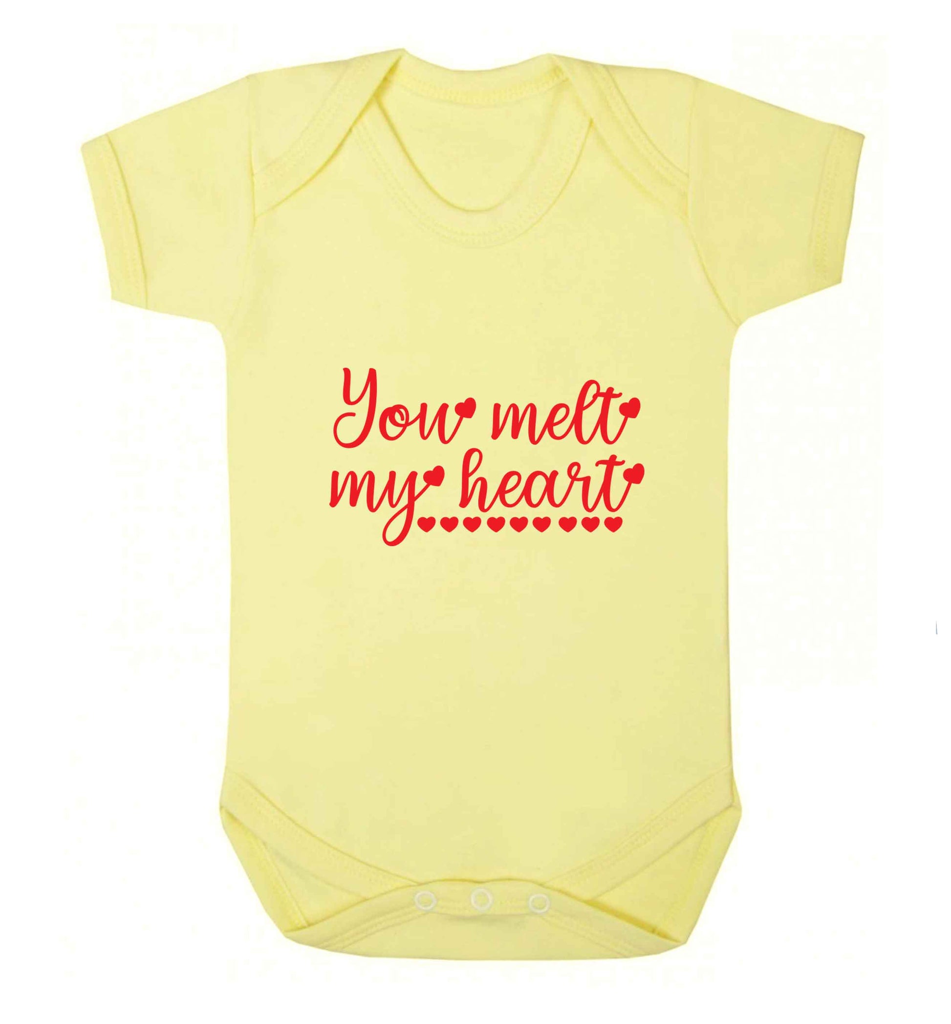 You melt my heart baby vest pale yellow 18-24 months