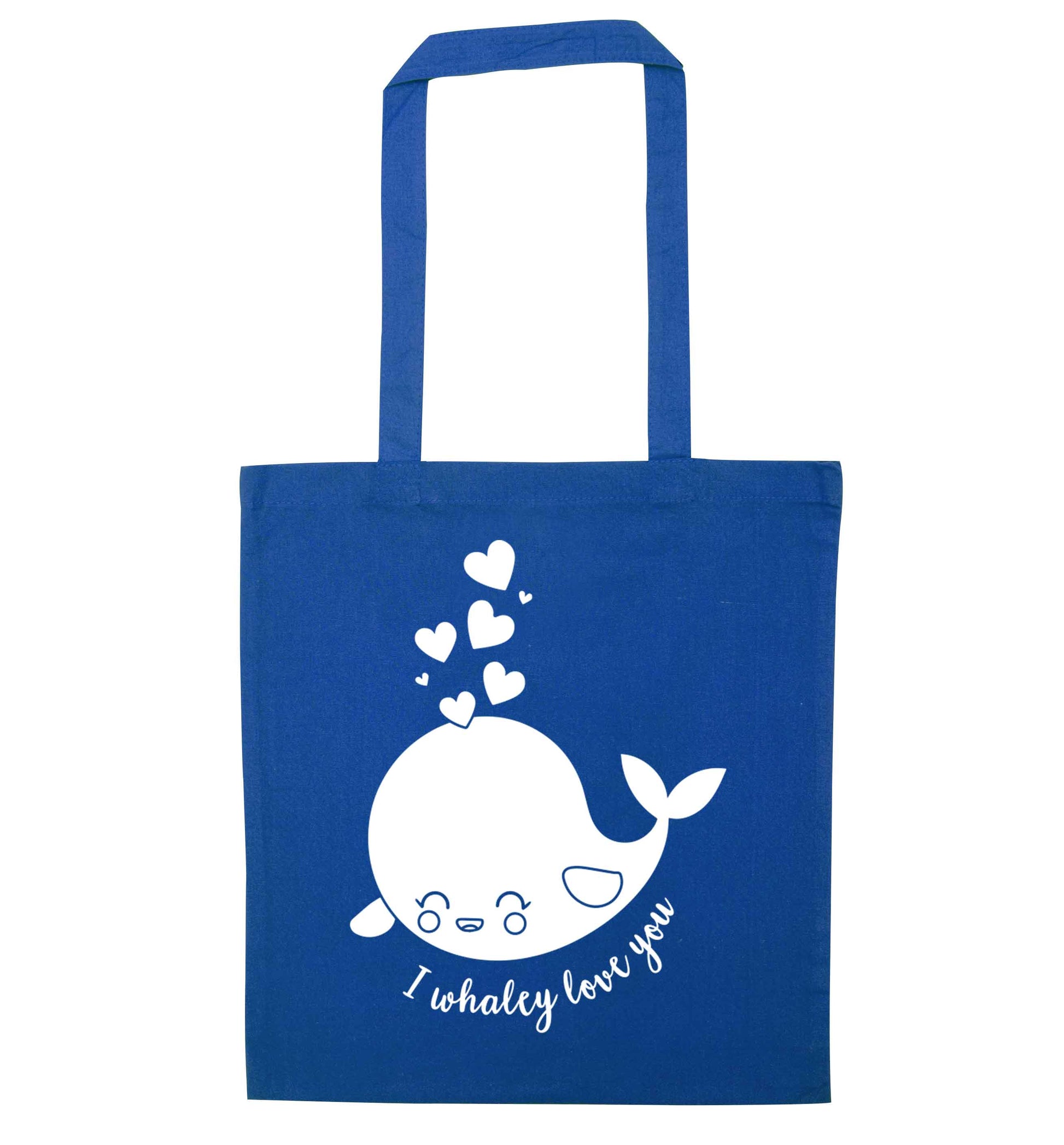 I whaley love you blue tote bag