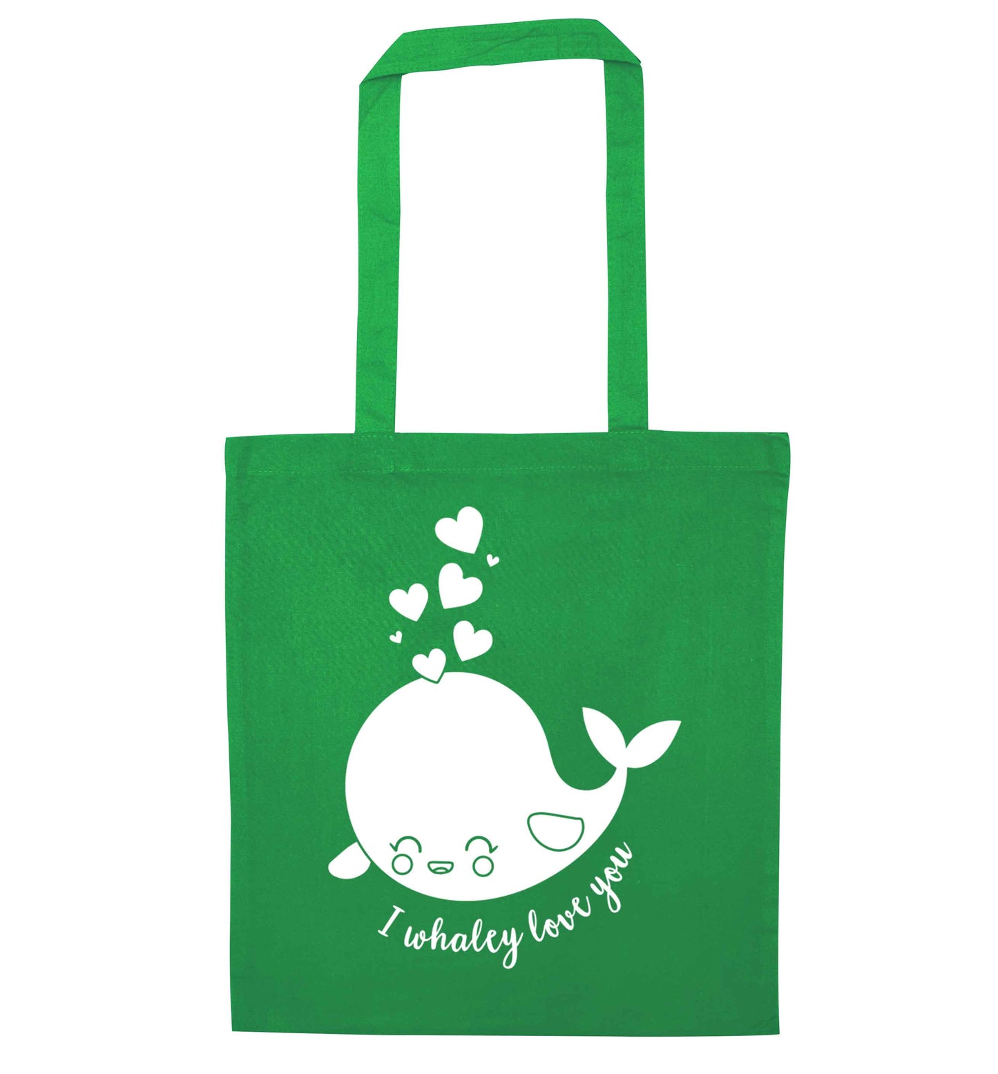I whaley love you green tote bag