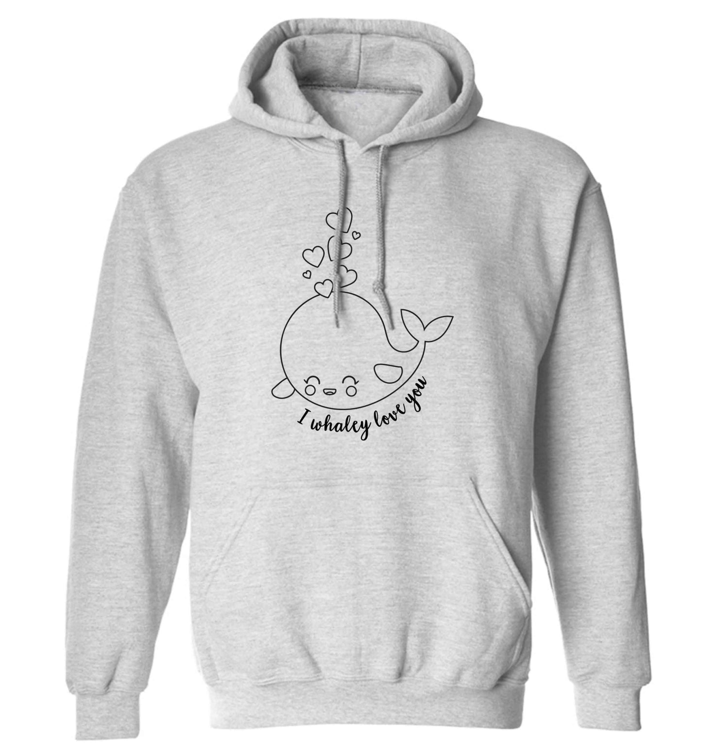 I whaley love you adults unisex grey hoodie 2XL