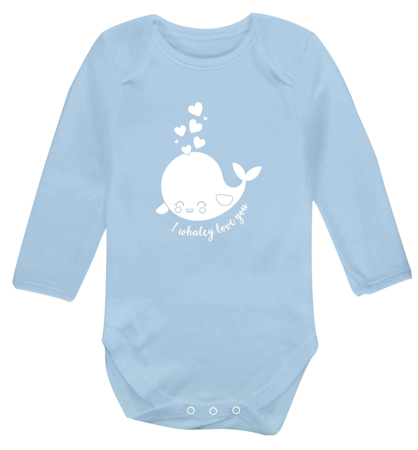 I whaley love you baby vest long sleeved pale blue 6-12 months
