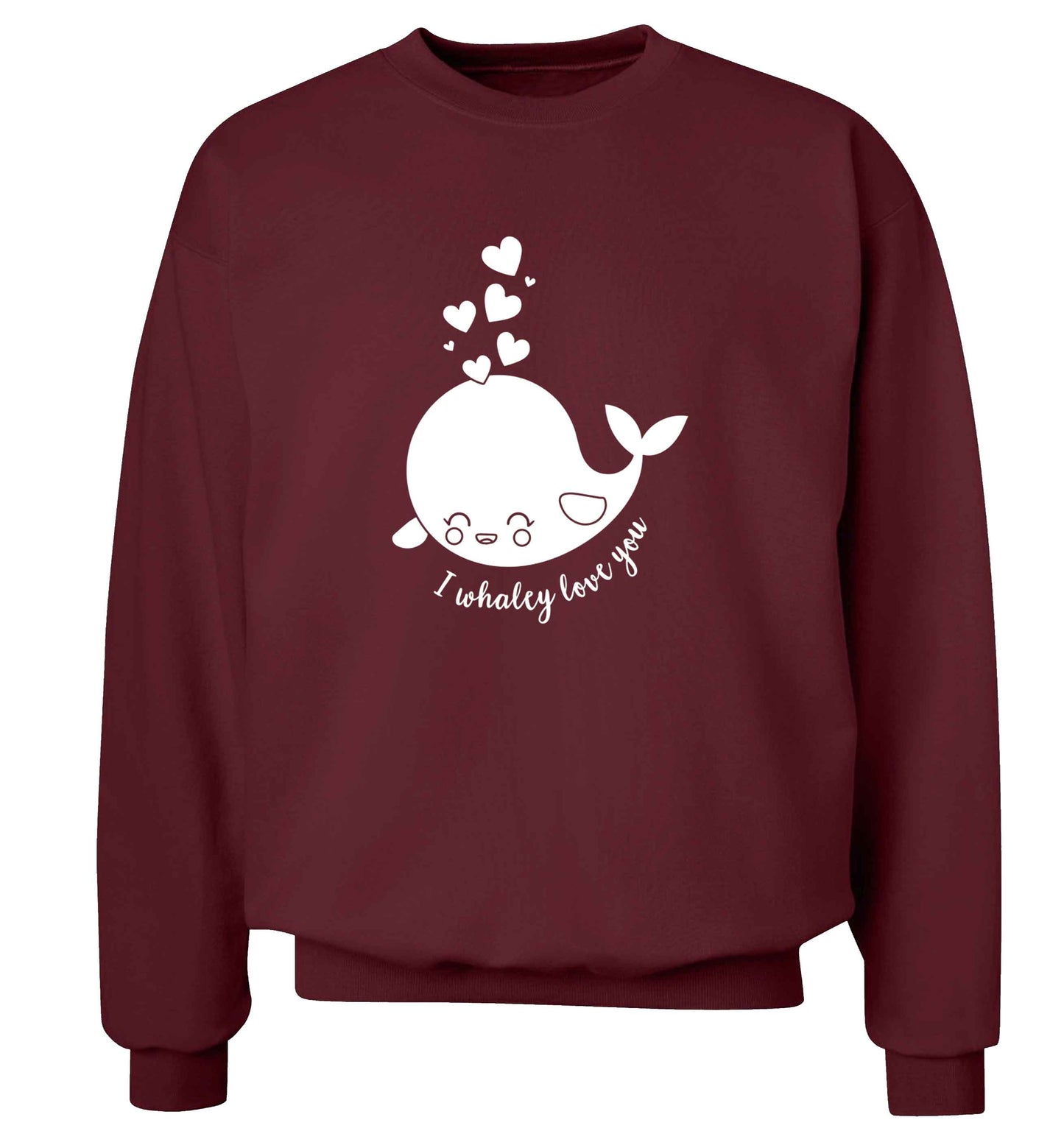 I whaley love you adult's unisex maroon sweater 2XL