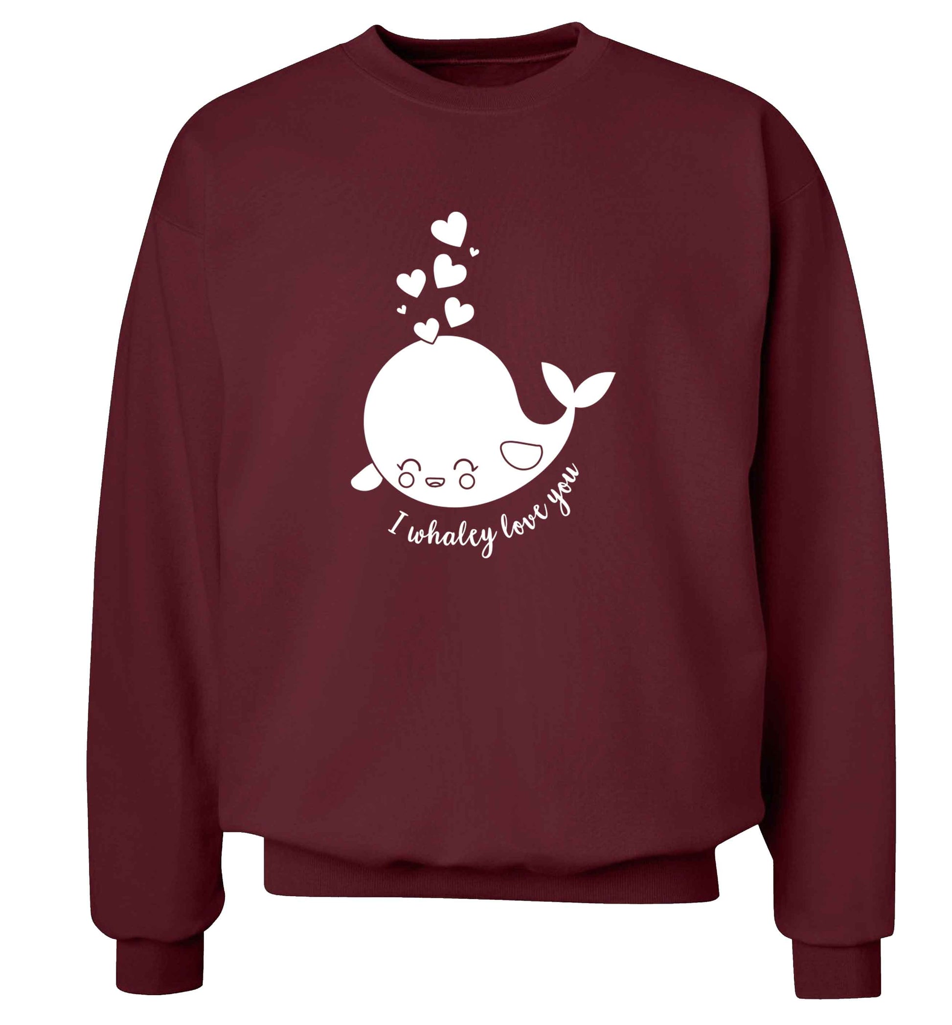 I whaley love you adult's unisex maroon sweater 2XL