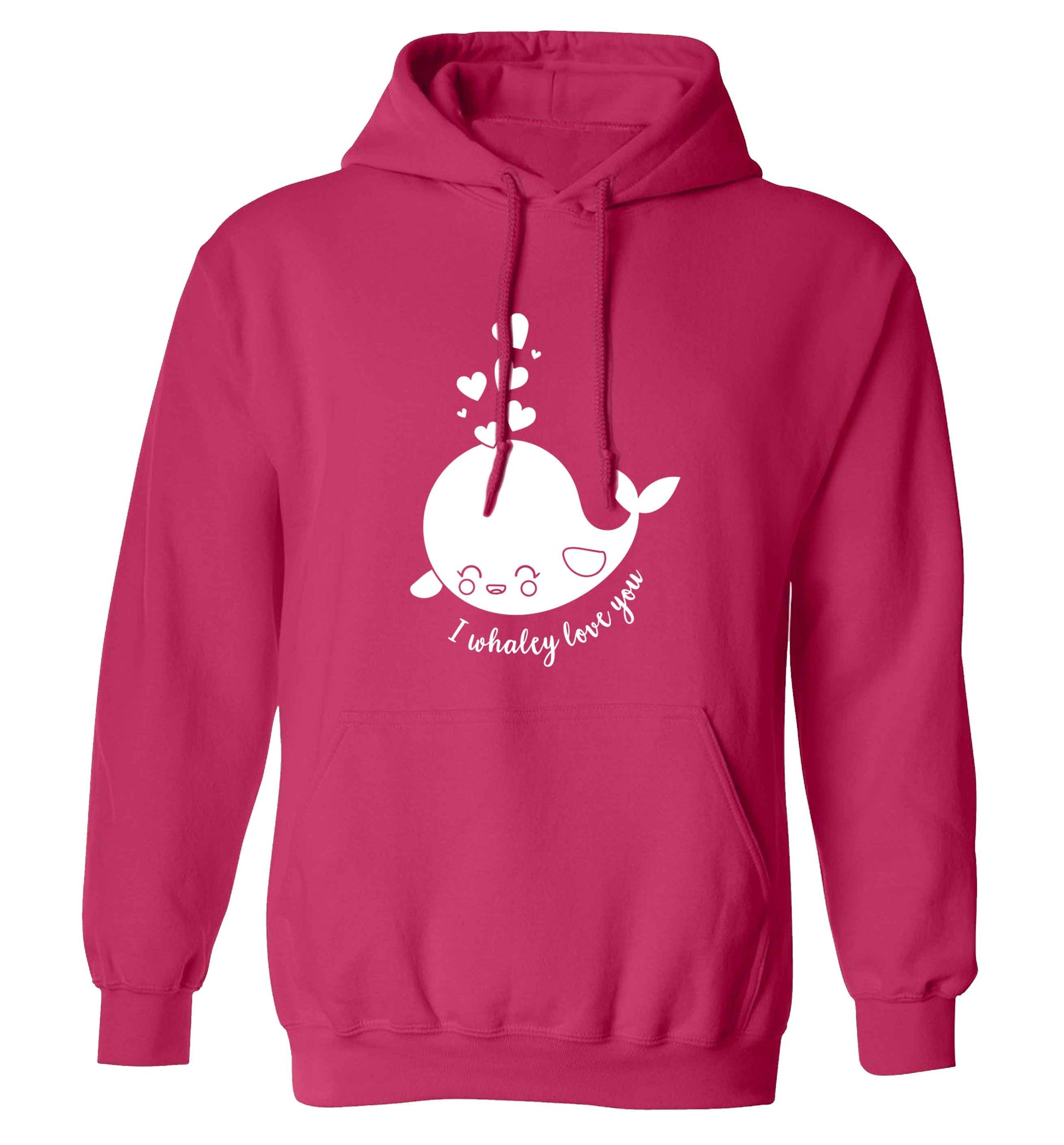 I whaley love you adults unisex pink hoodie 2XL