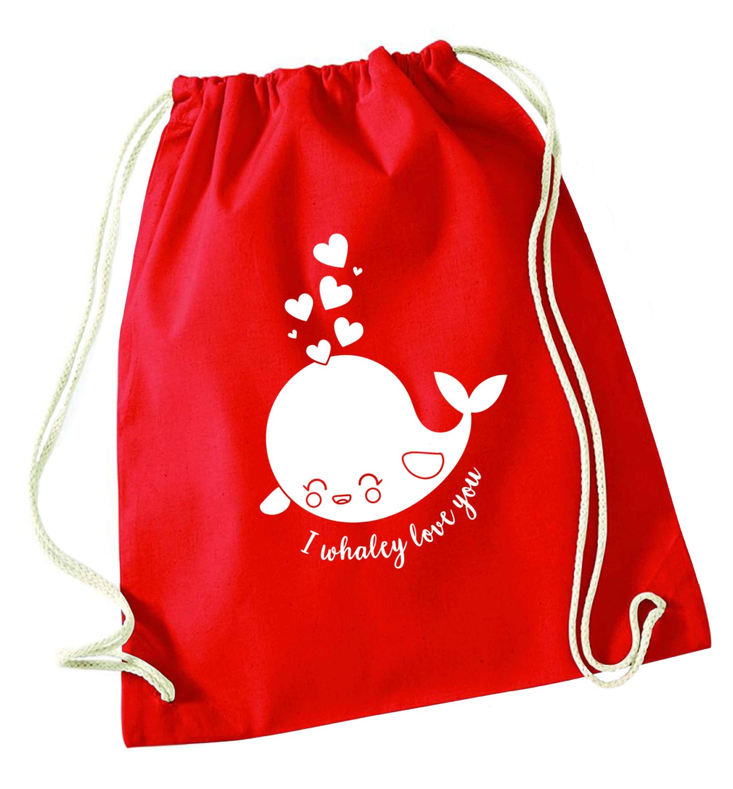 I whaley love you red drawstring bag 