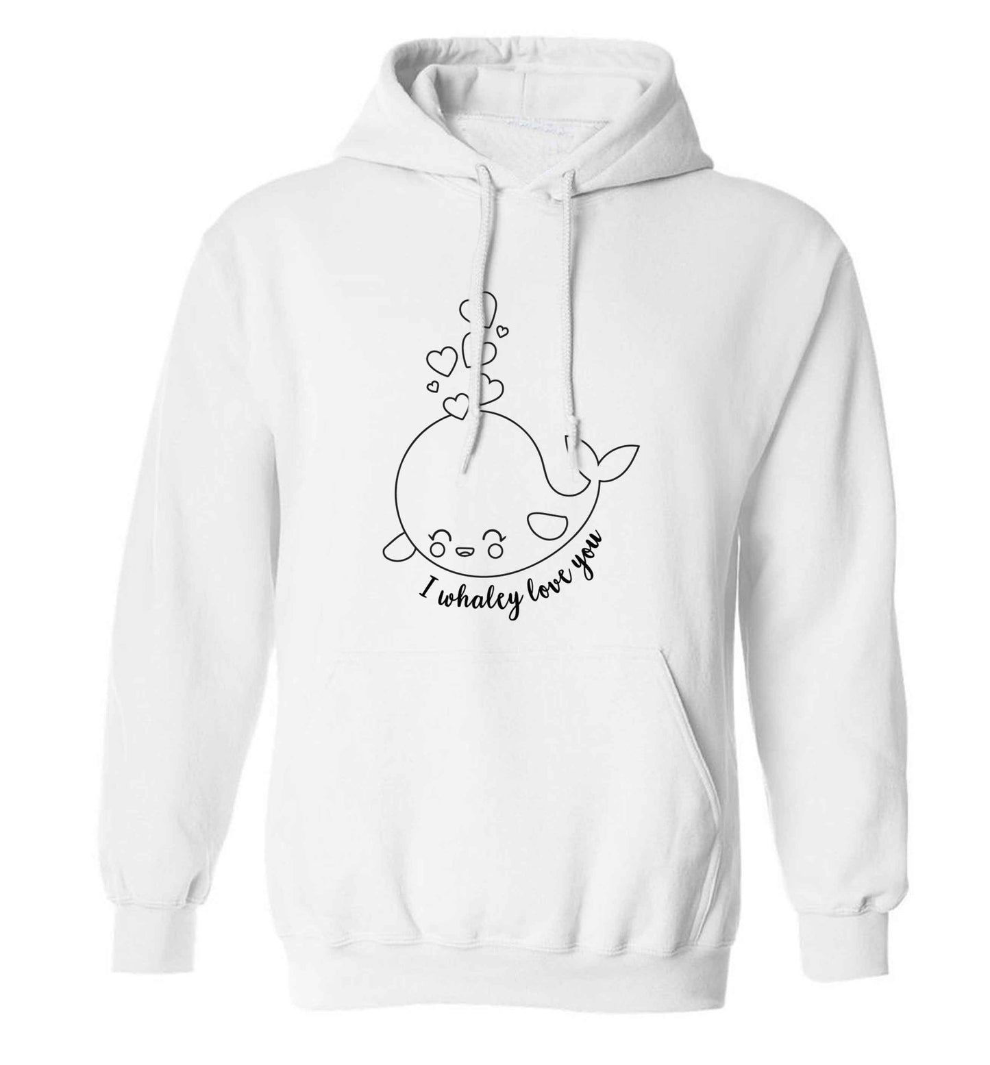 I whaley love you adults unisex white hoodie 2XL