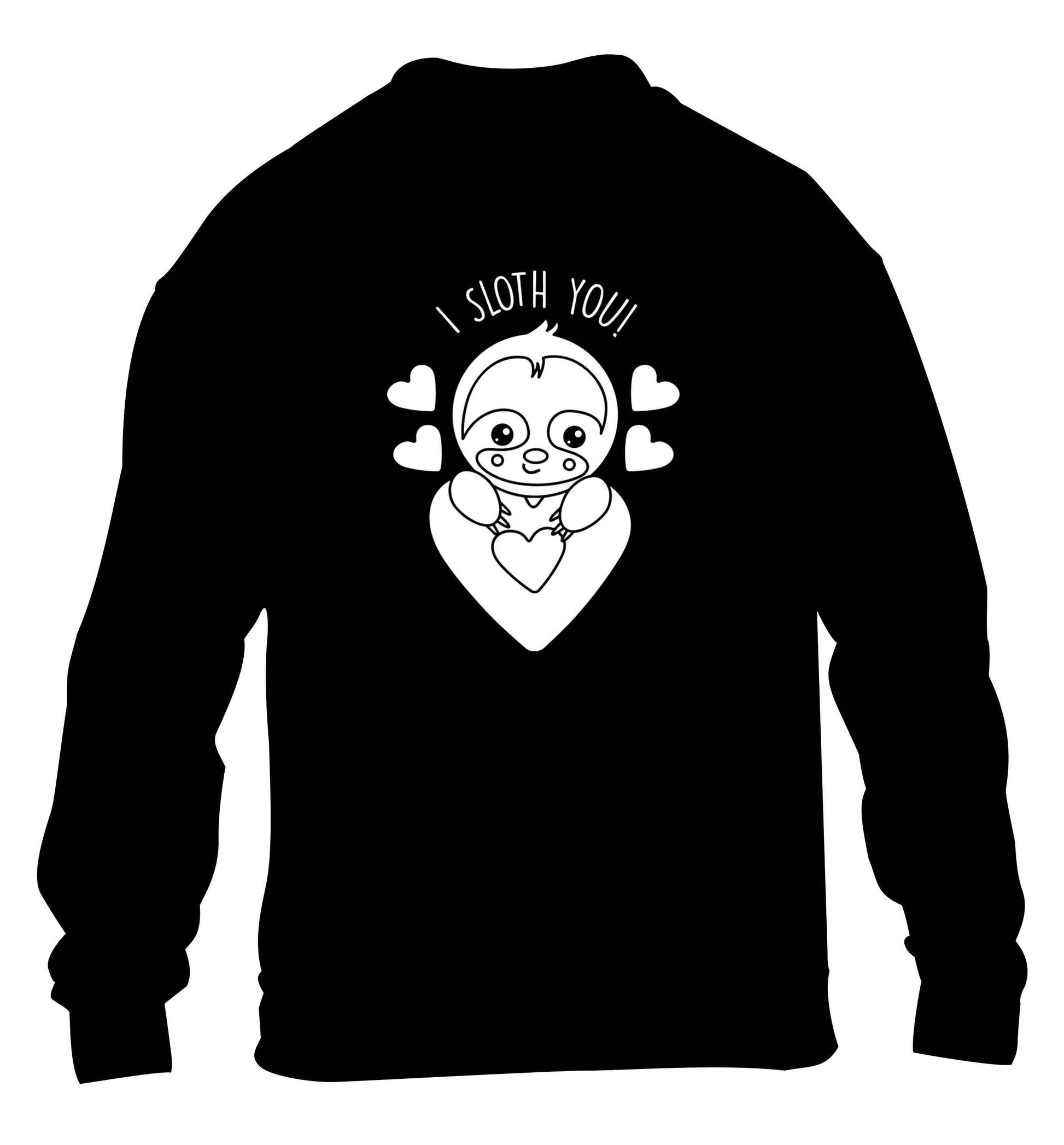 I sloth you children's black sweater 12-13 Years