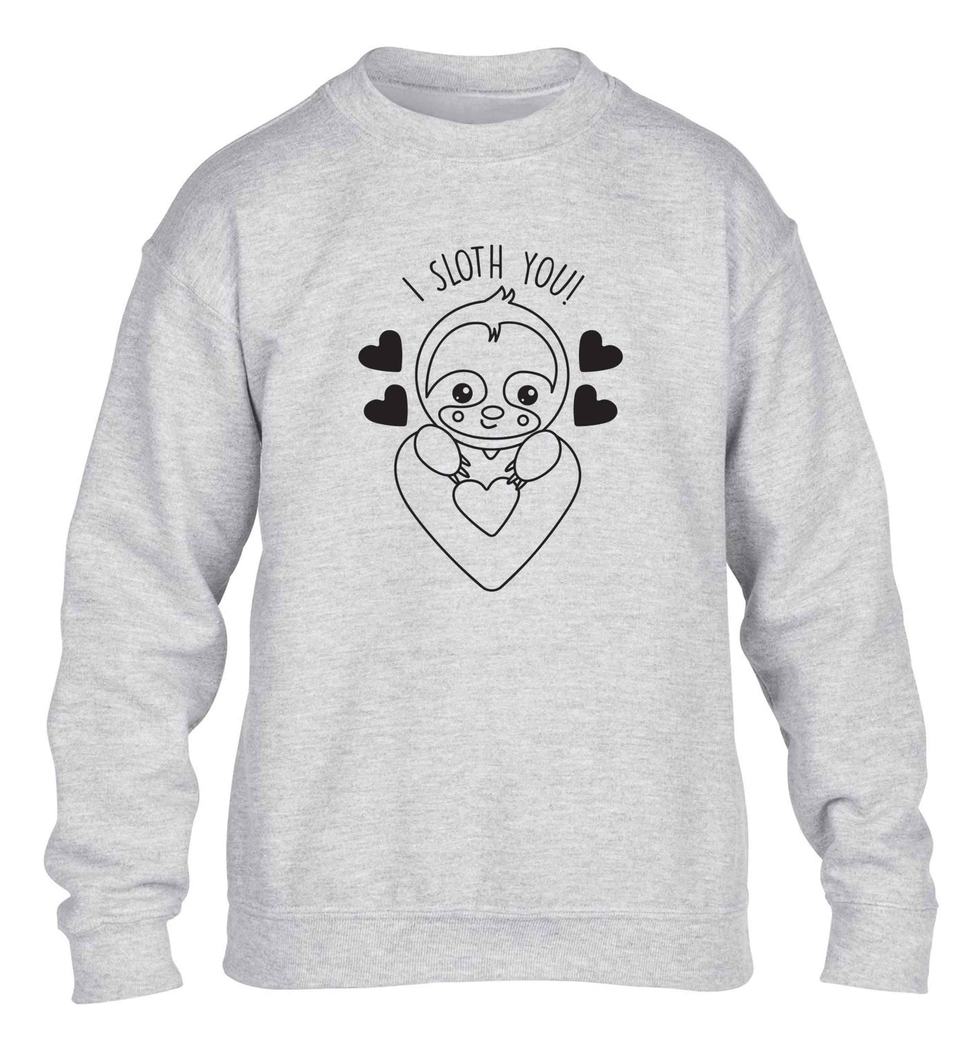 I sloth you children's grey sweater 12-13 Years