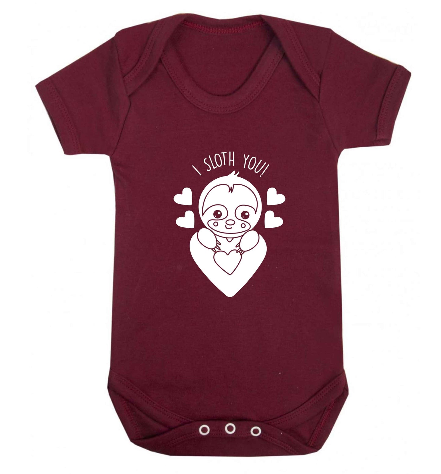 I sloth you baby vest maroon 18-24 months