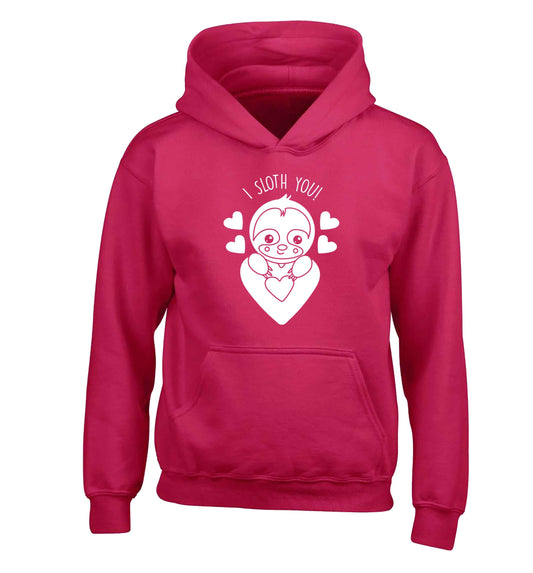 I sloth you children's pink hoodie 12-13 Years