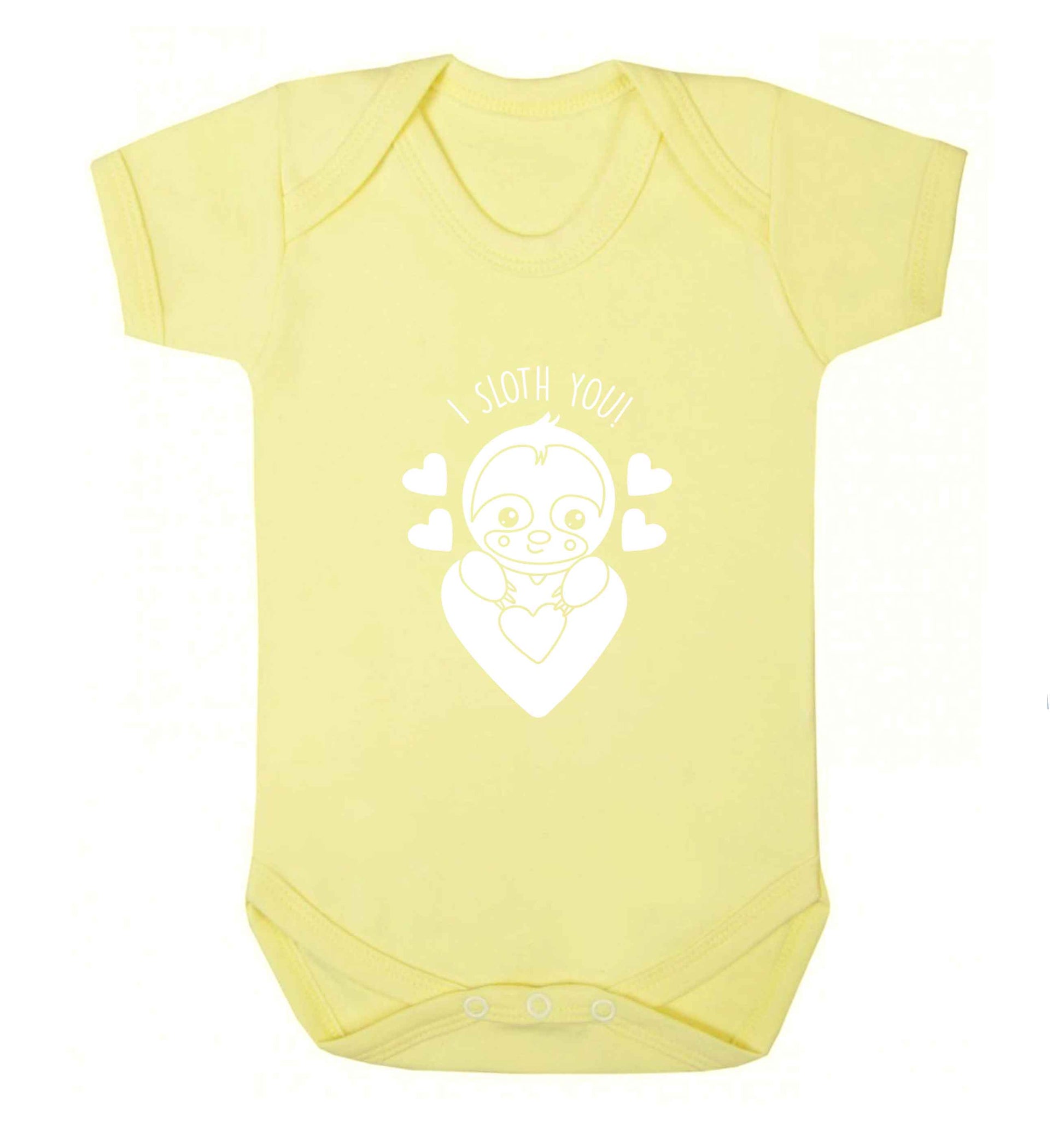 I sloth you baby vest pale yellow 18-24 months