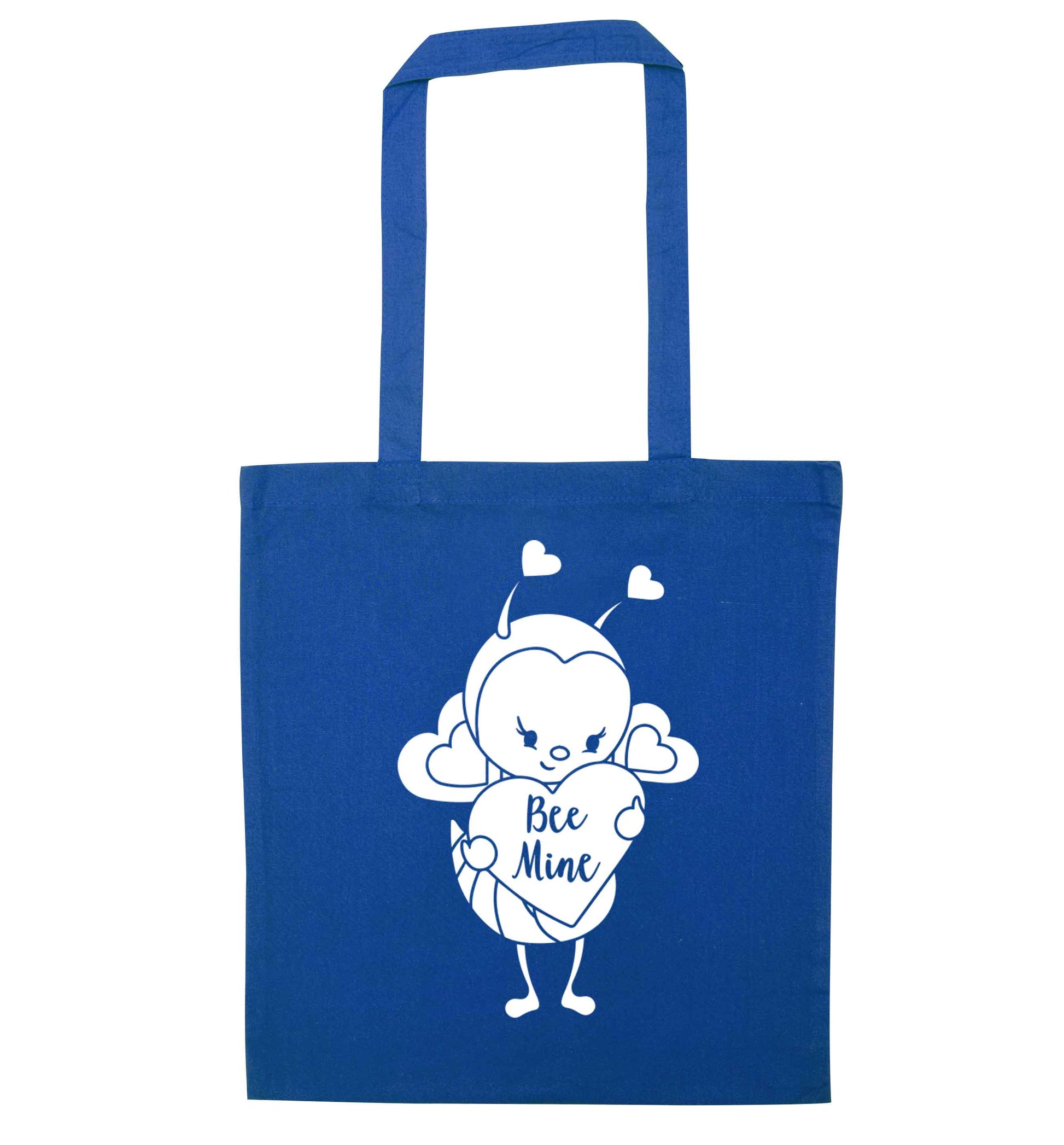 Bee mine blue tote bag