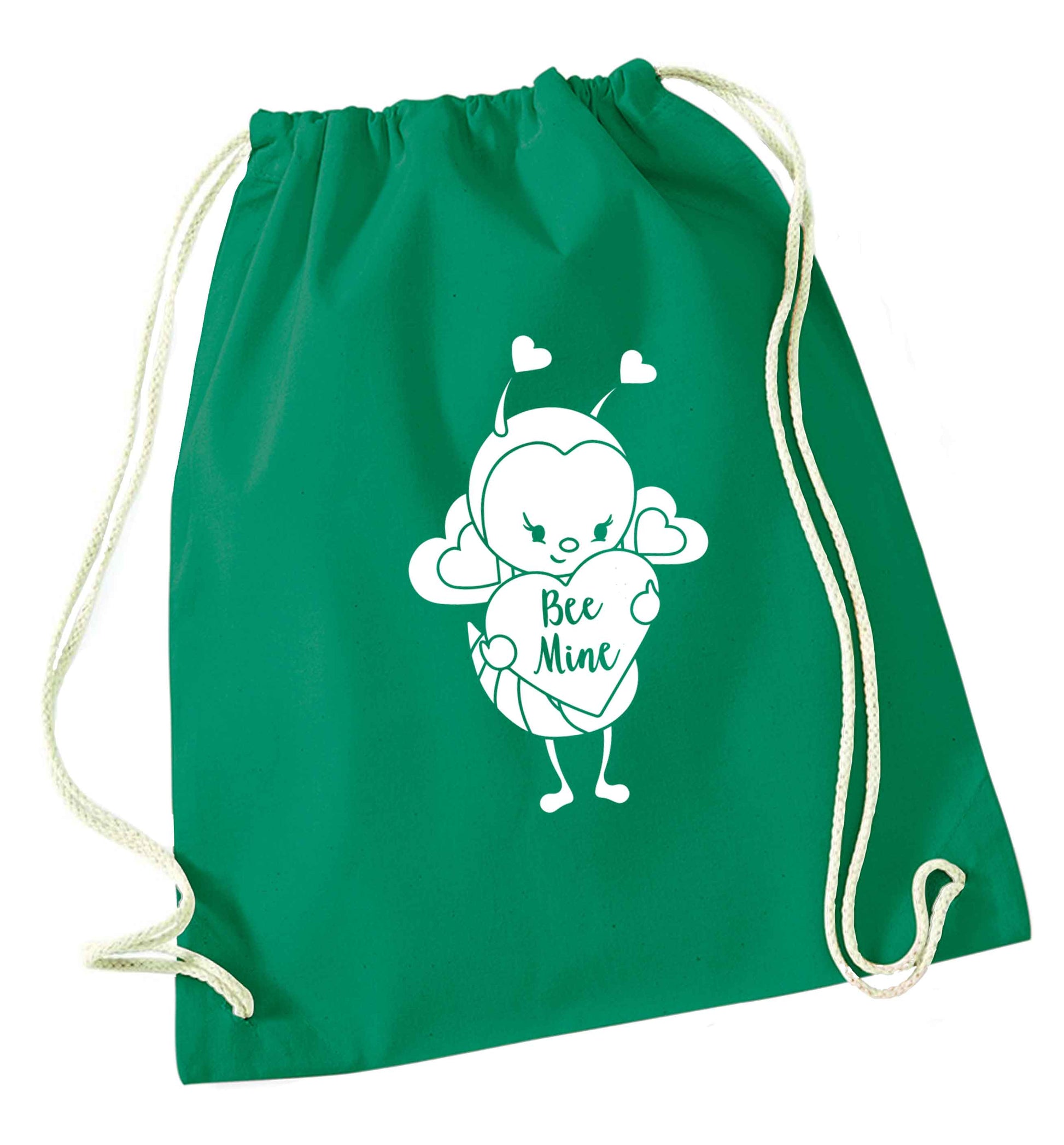 Bee mine green drawstring bag
