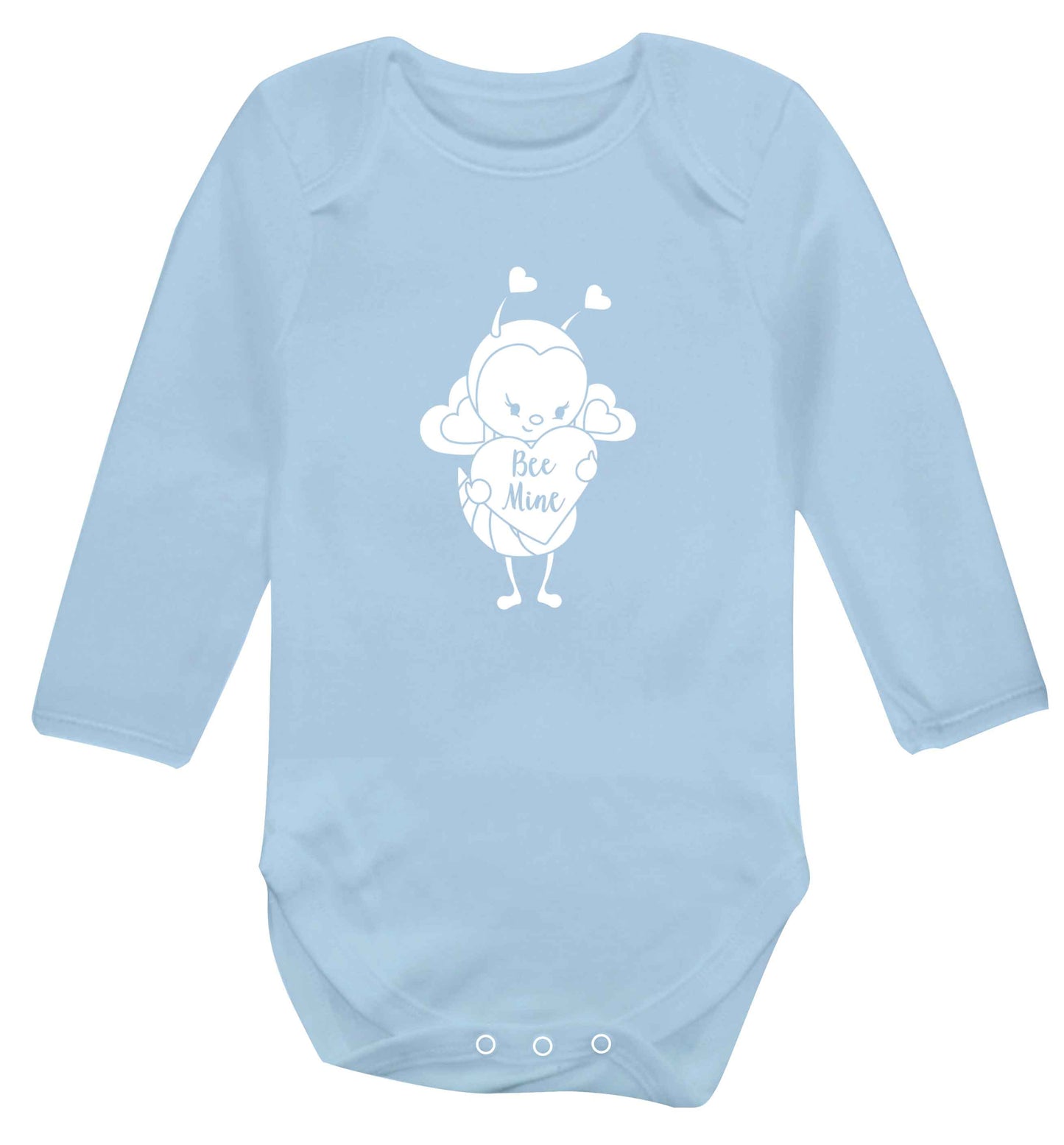 Bee mine baby vest long sleeved pale blue 6-12 months