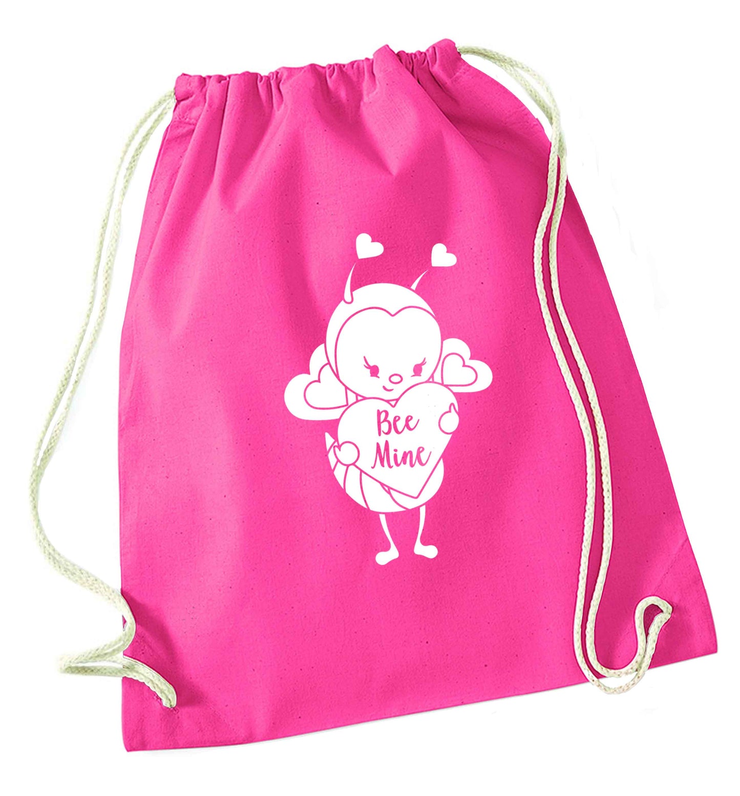 Bee mine pink drawstring bag