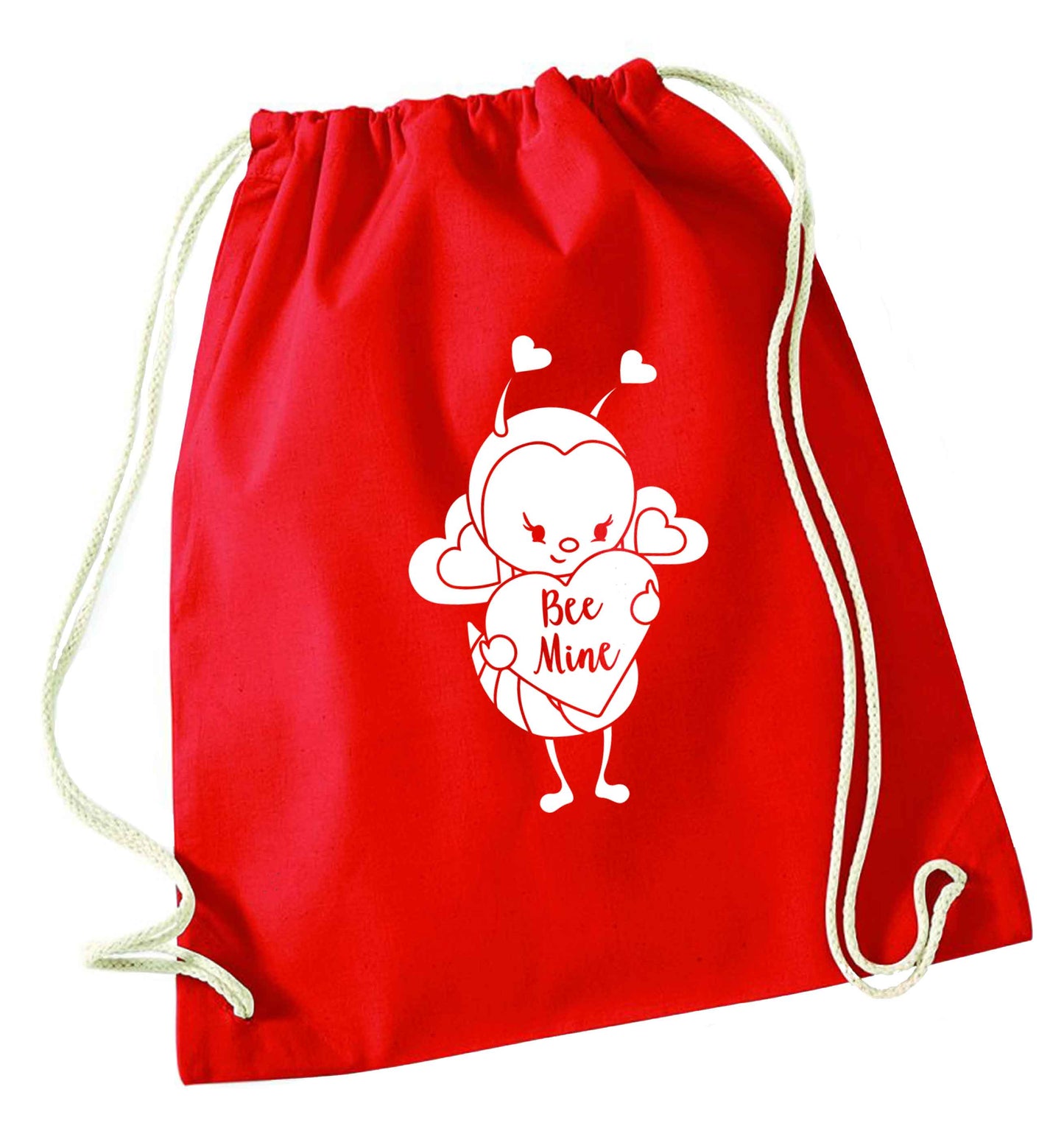 Bee mine red drawstring bag 