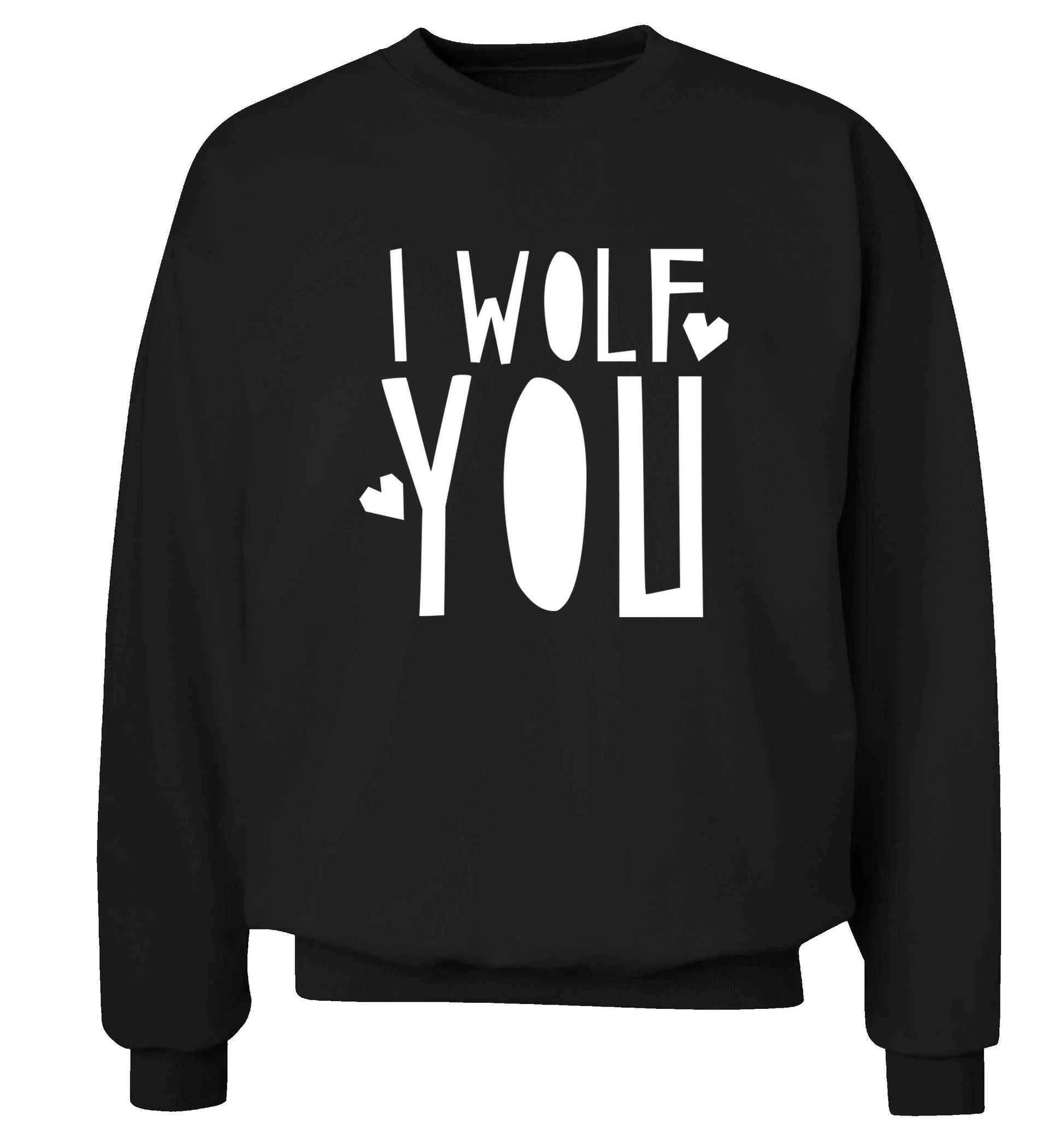 I wolf you adult's unisex black sweater 2XL