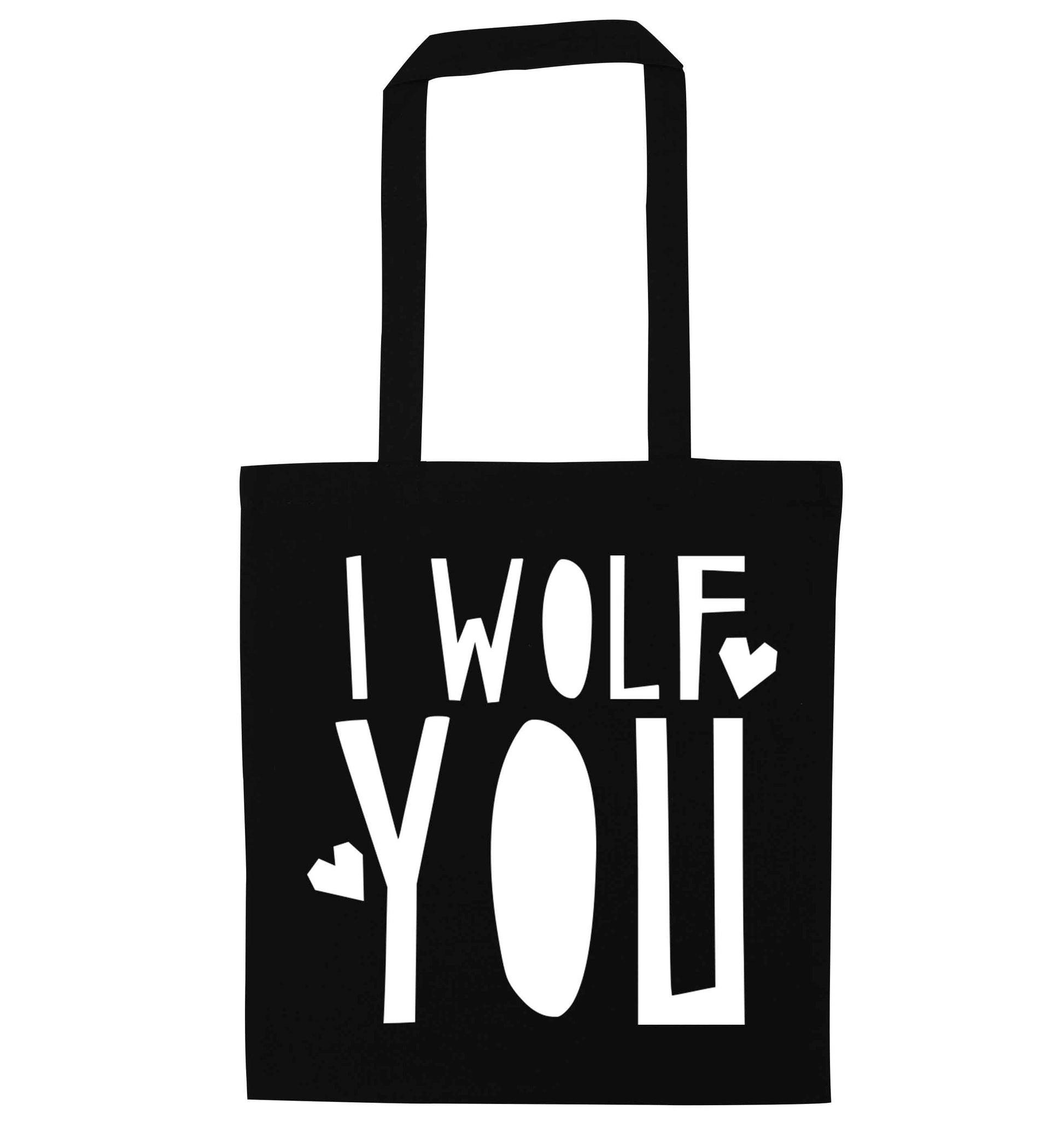 I wolf you black tote bag