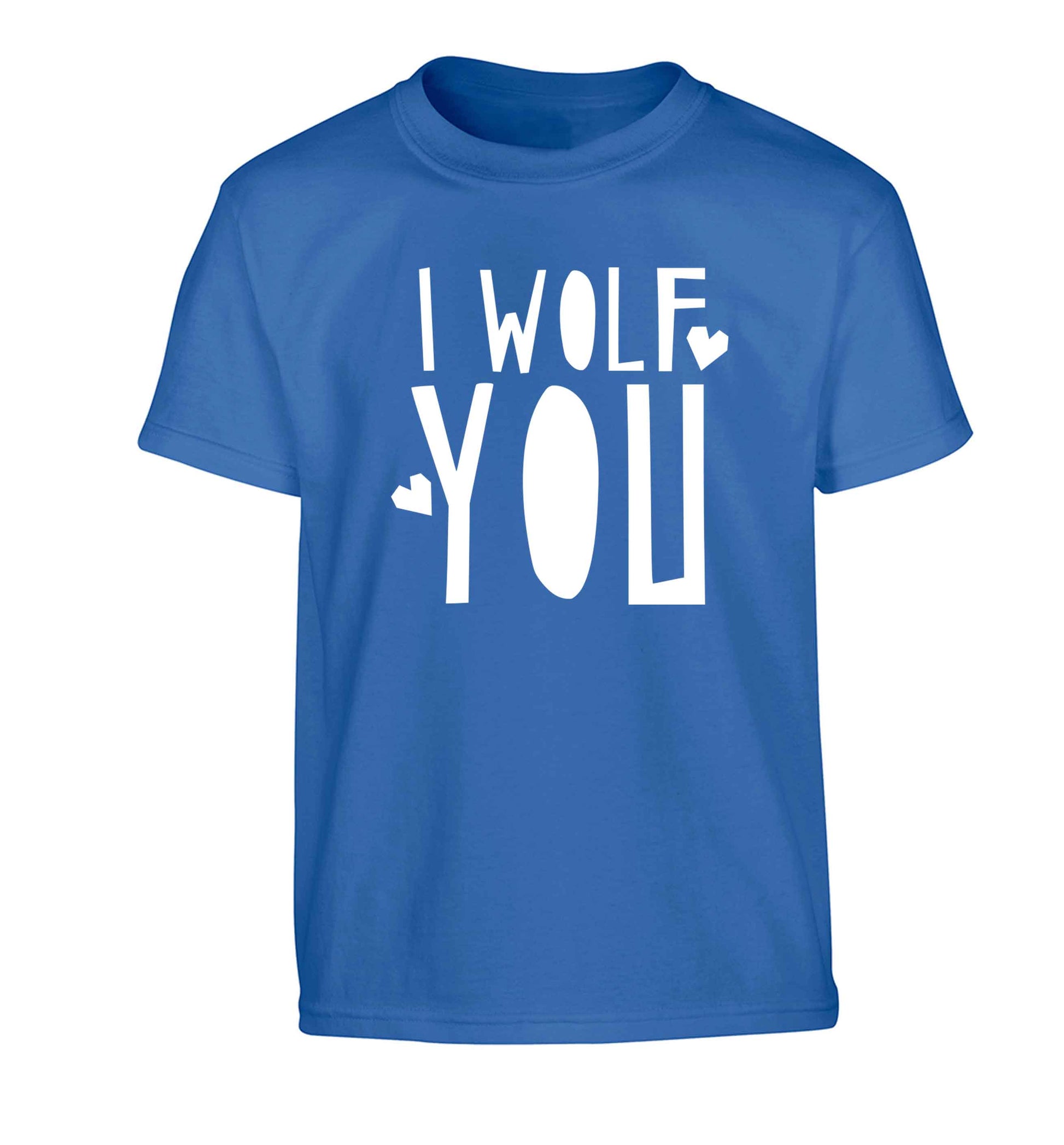 I wolf you Children's blue Tshirt 12-13 Years