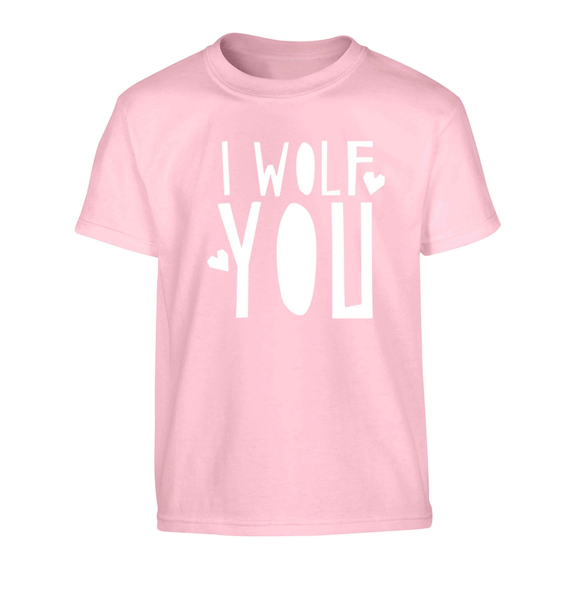 I wolf you Children's light pink Tshirt 12-13 Years