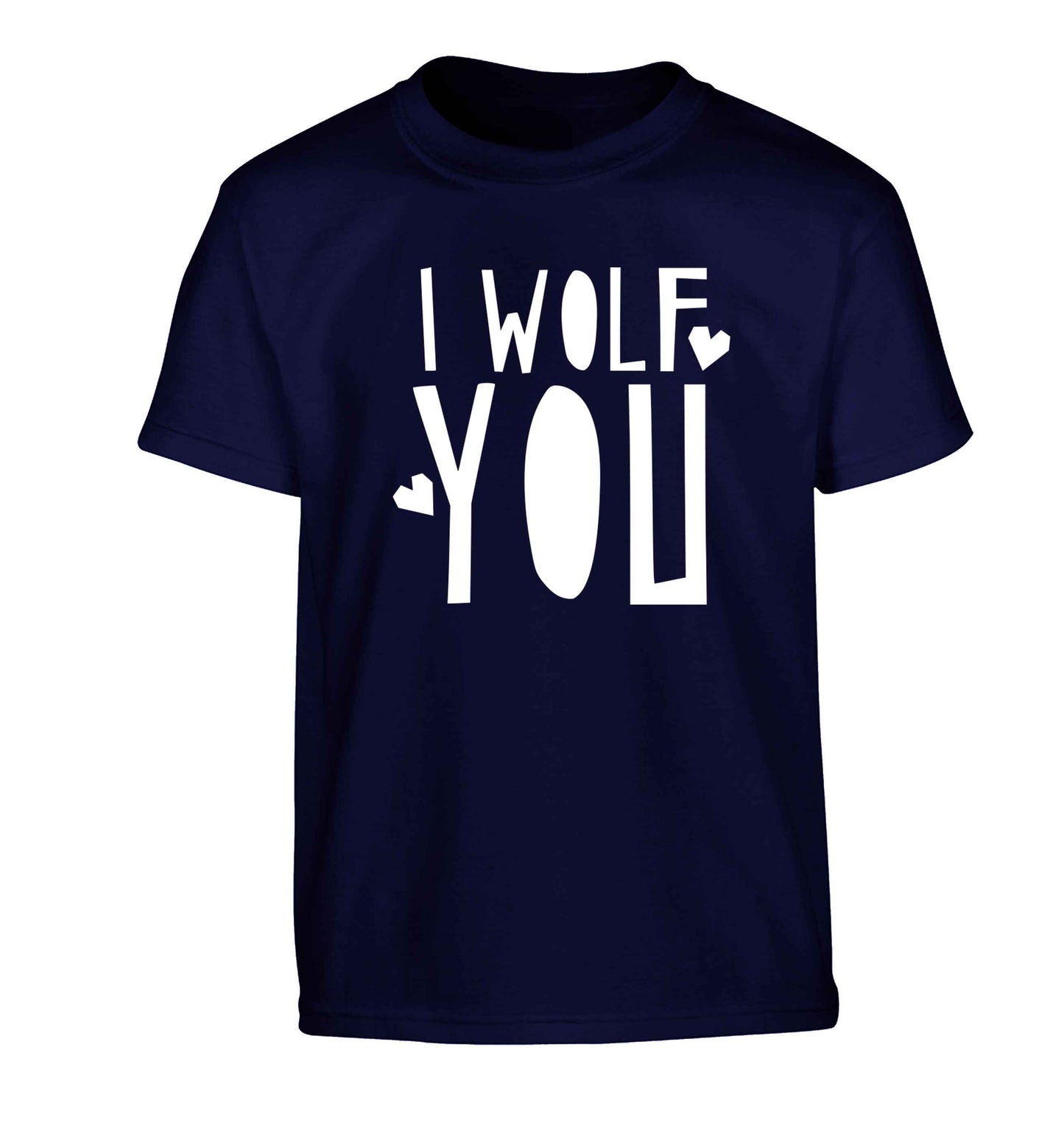 I wolf you Children's navy Tshirt 12-13 Years