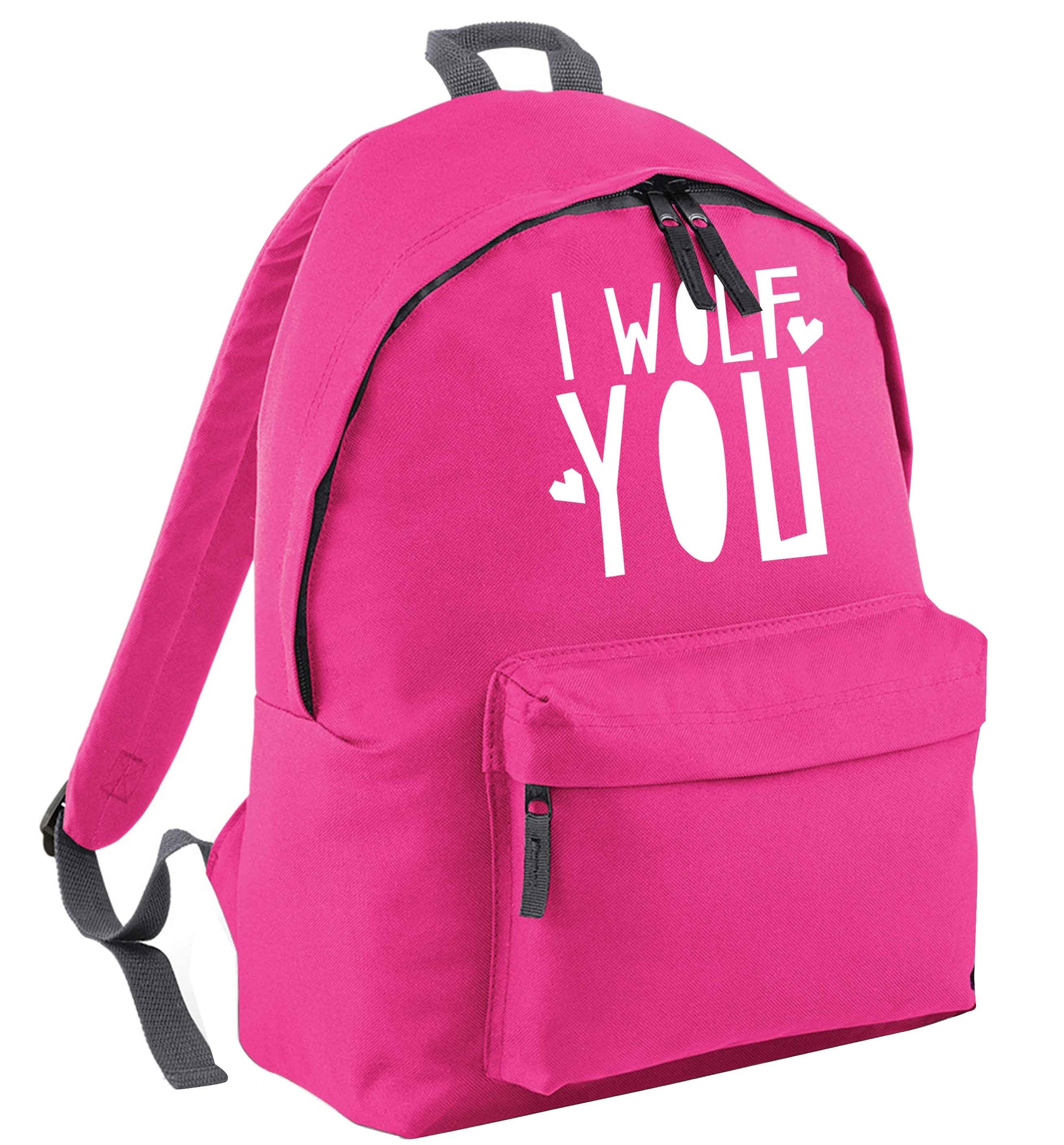 I wolf you pink adults backpack