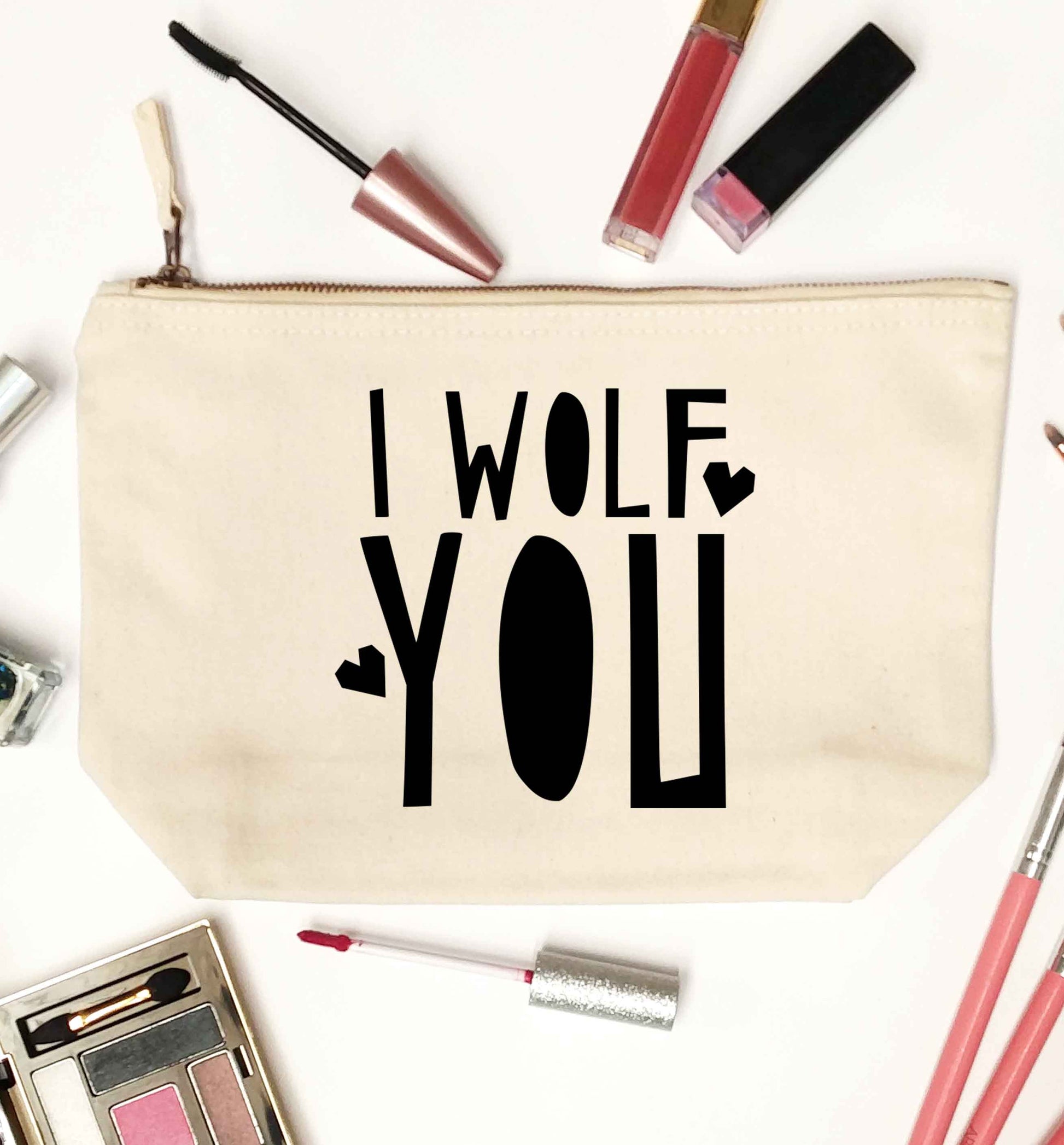 I wolf you natural makeup bag