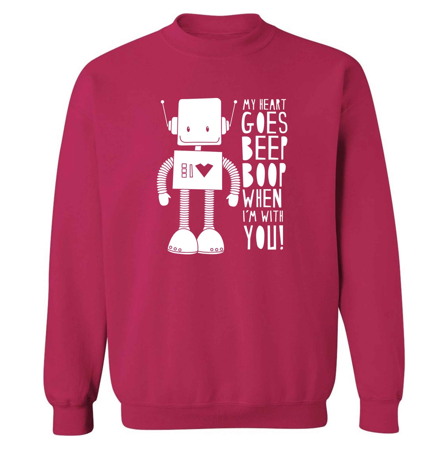 My heart goes beep boop when I'm with you adult's unisex pink sweater 2XL
