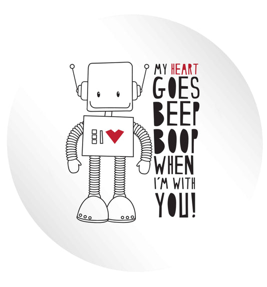 My heart goes beep boop when I'm with you 24 @ 45mm matt circle stickers