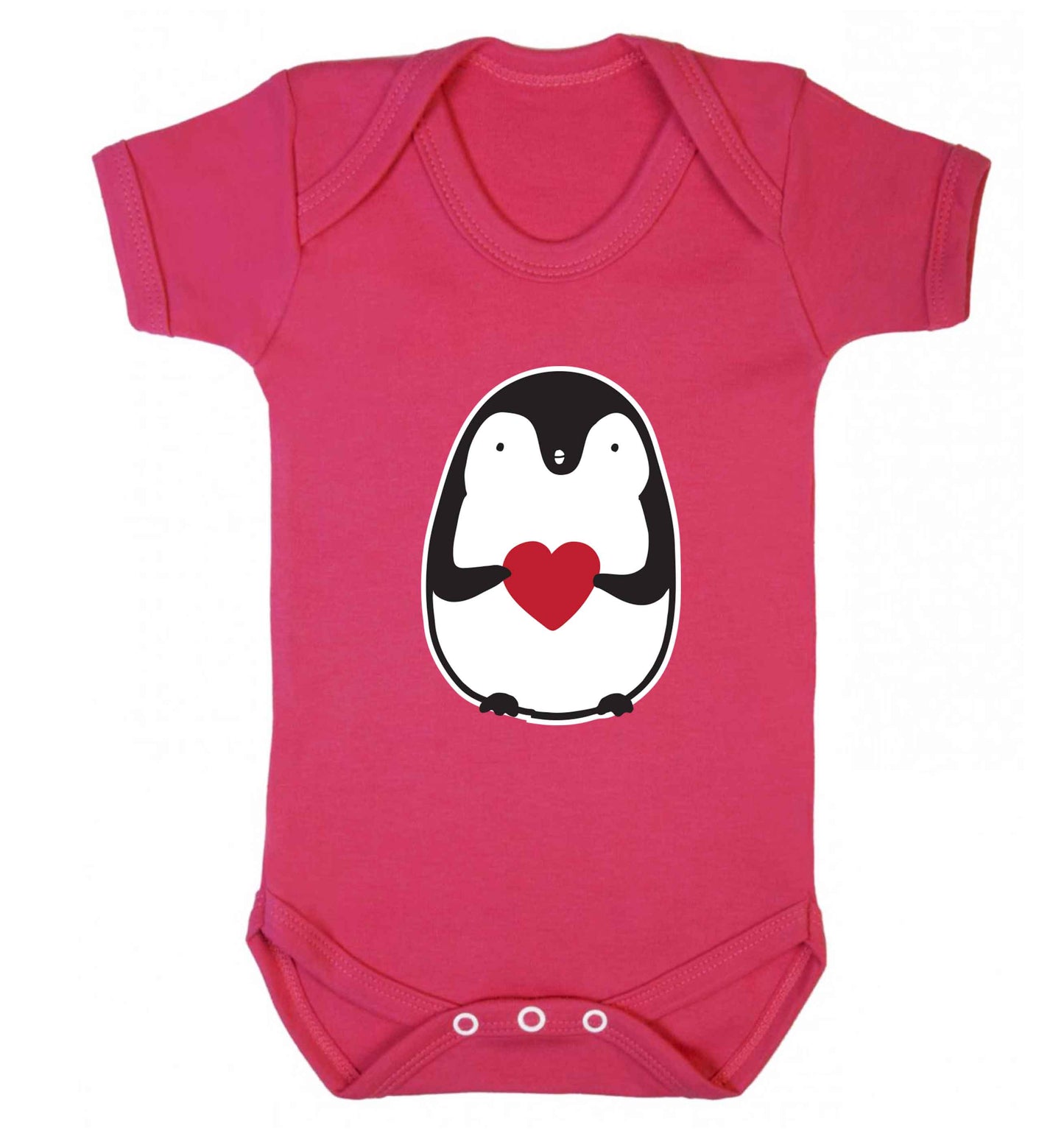 Cute penguin heart baby vest dark pink 18-24 months