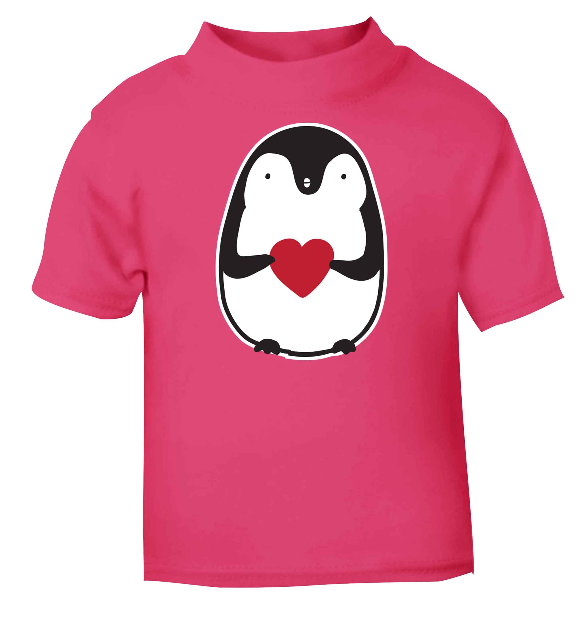 Cute penguin heart pink baby toddler Tshirt 2 Years