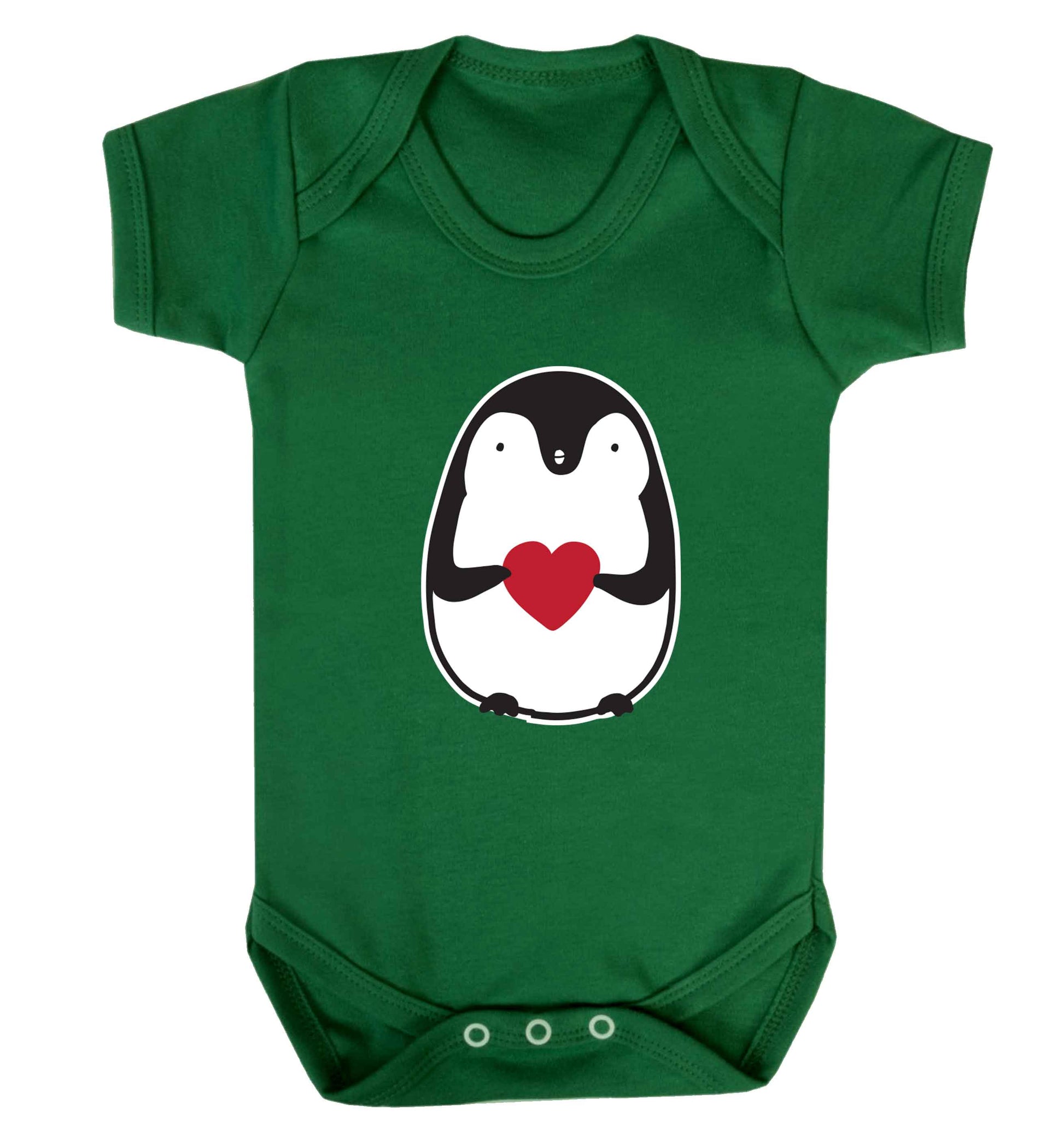 Cute penguin heart baby vest green 18-24 months