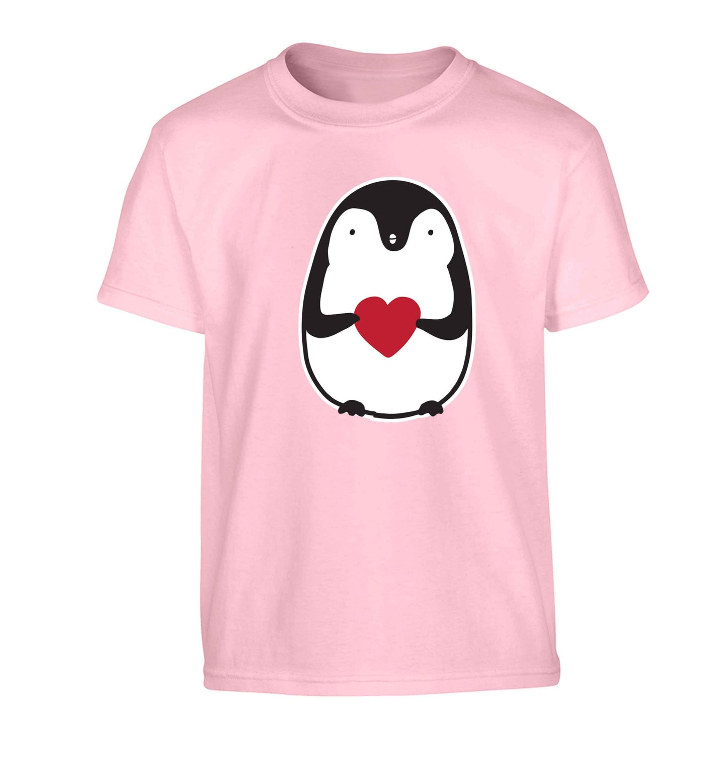 Cute penguin heart Children's light pink Tshirt 12-13 Years