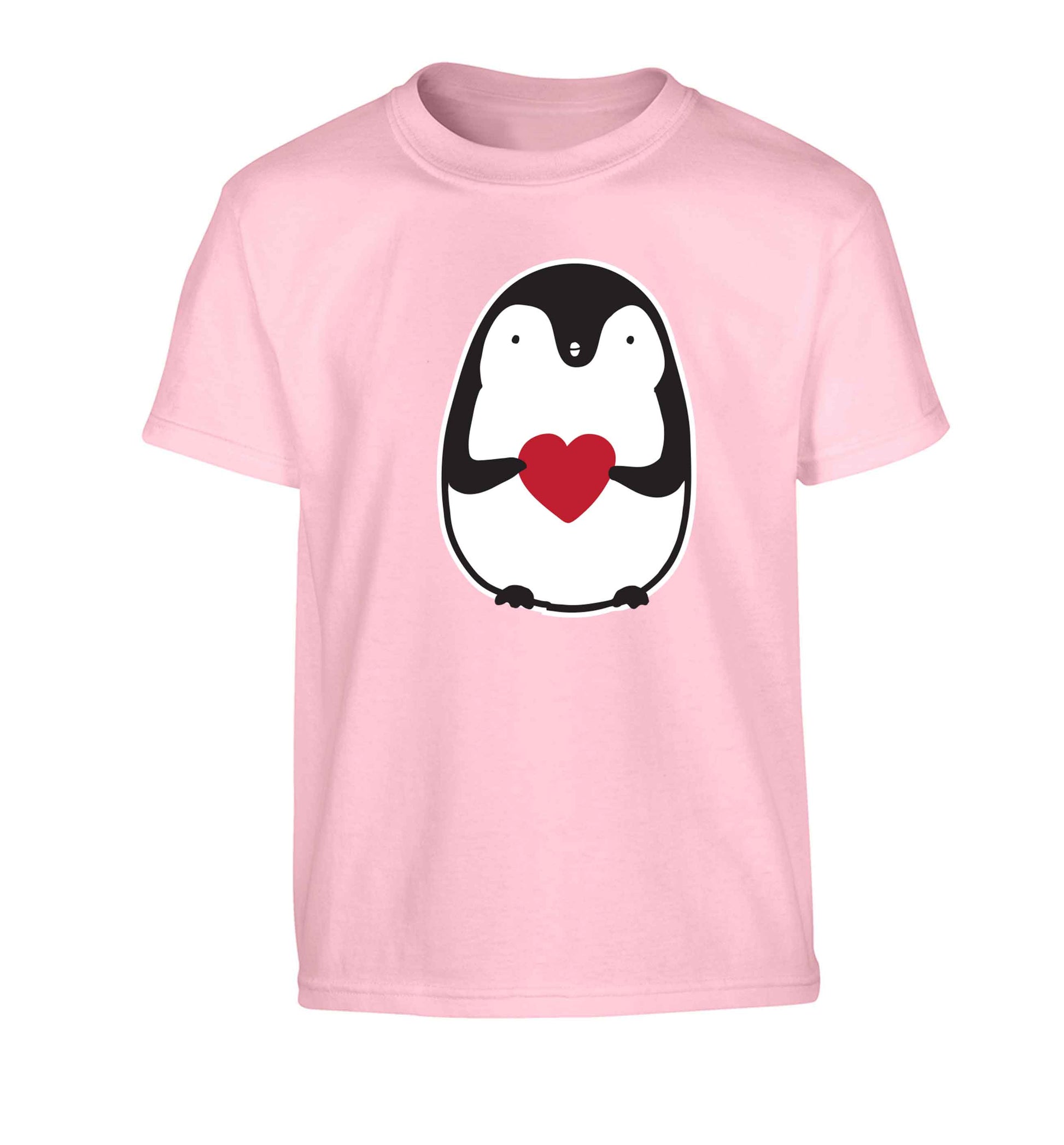 Cute penguin heart Children's light pink Tshirt 12-13 Years