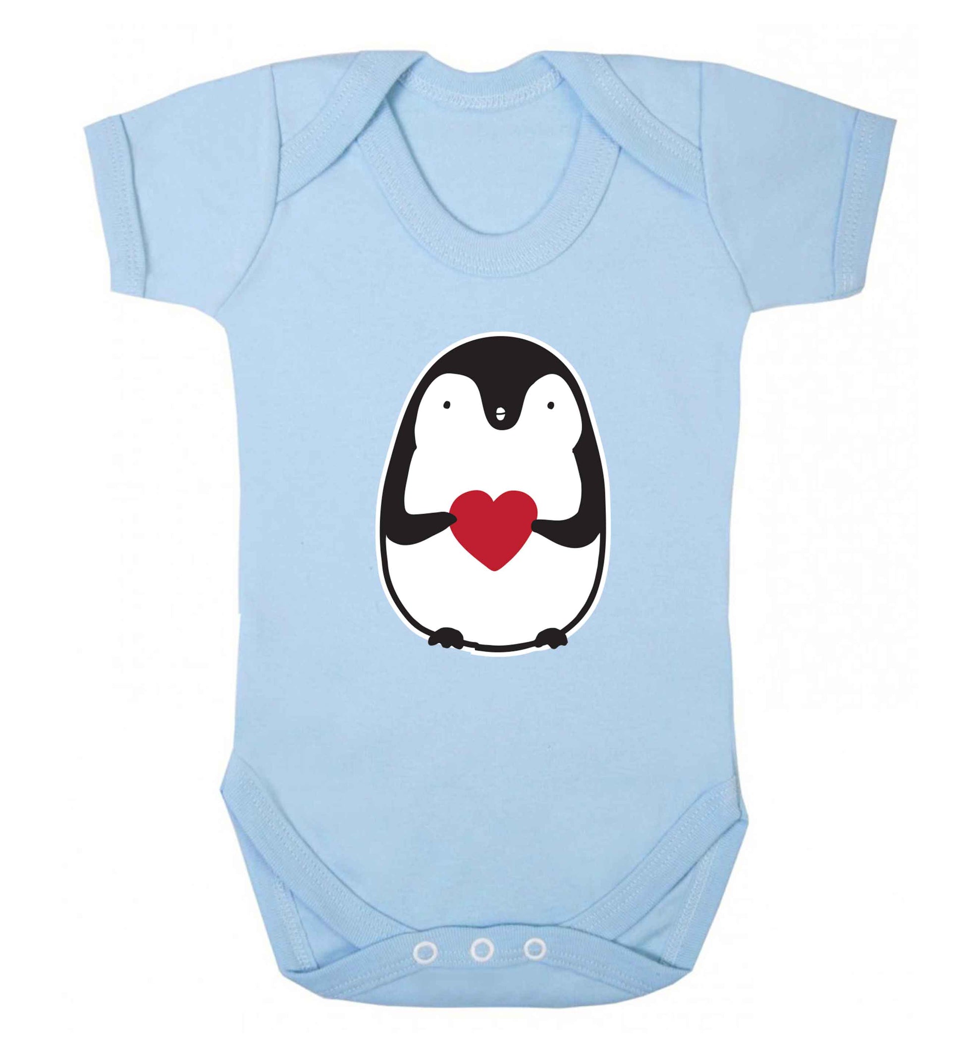 Cute penguin heart baby vest pale blue 18-24 months