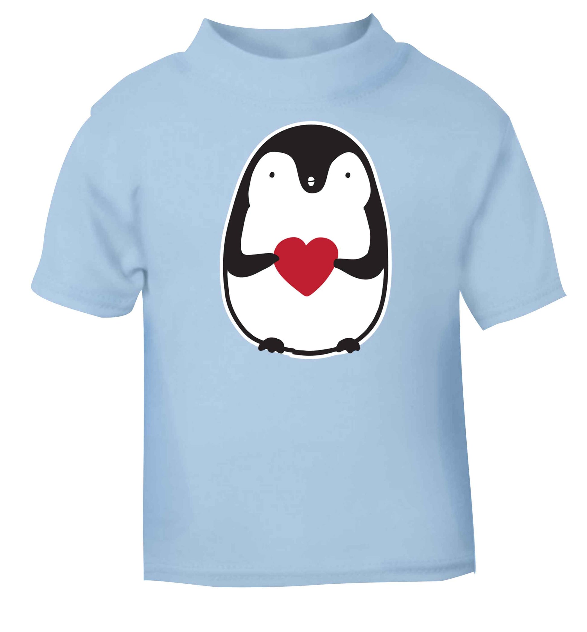 Cute penguin heart light blue baby toddler Tshirt 2 Years