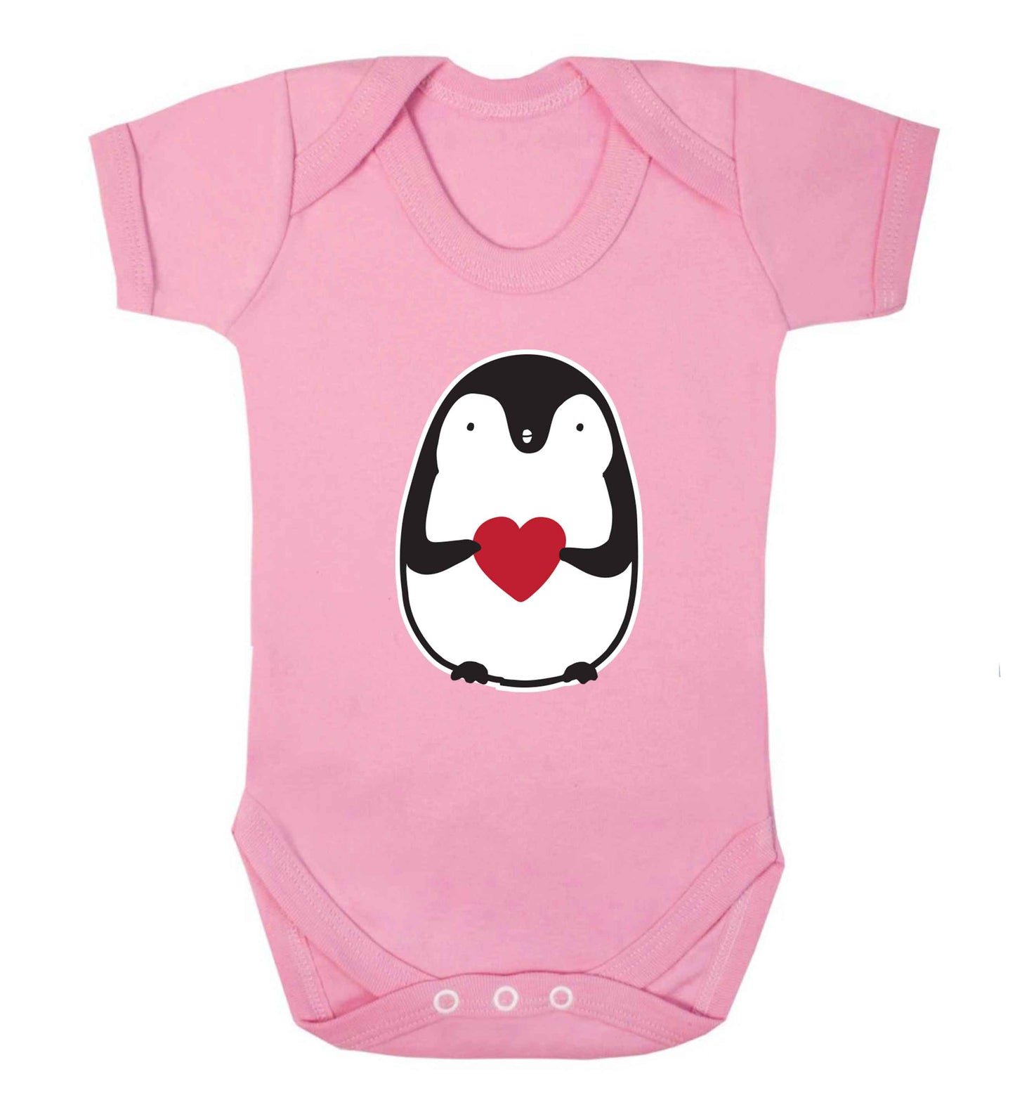 Cute penguin heart baby vest pale pink 18-24 months