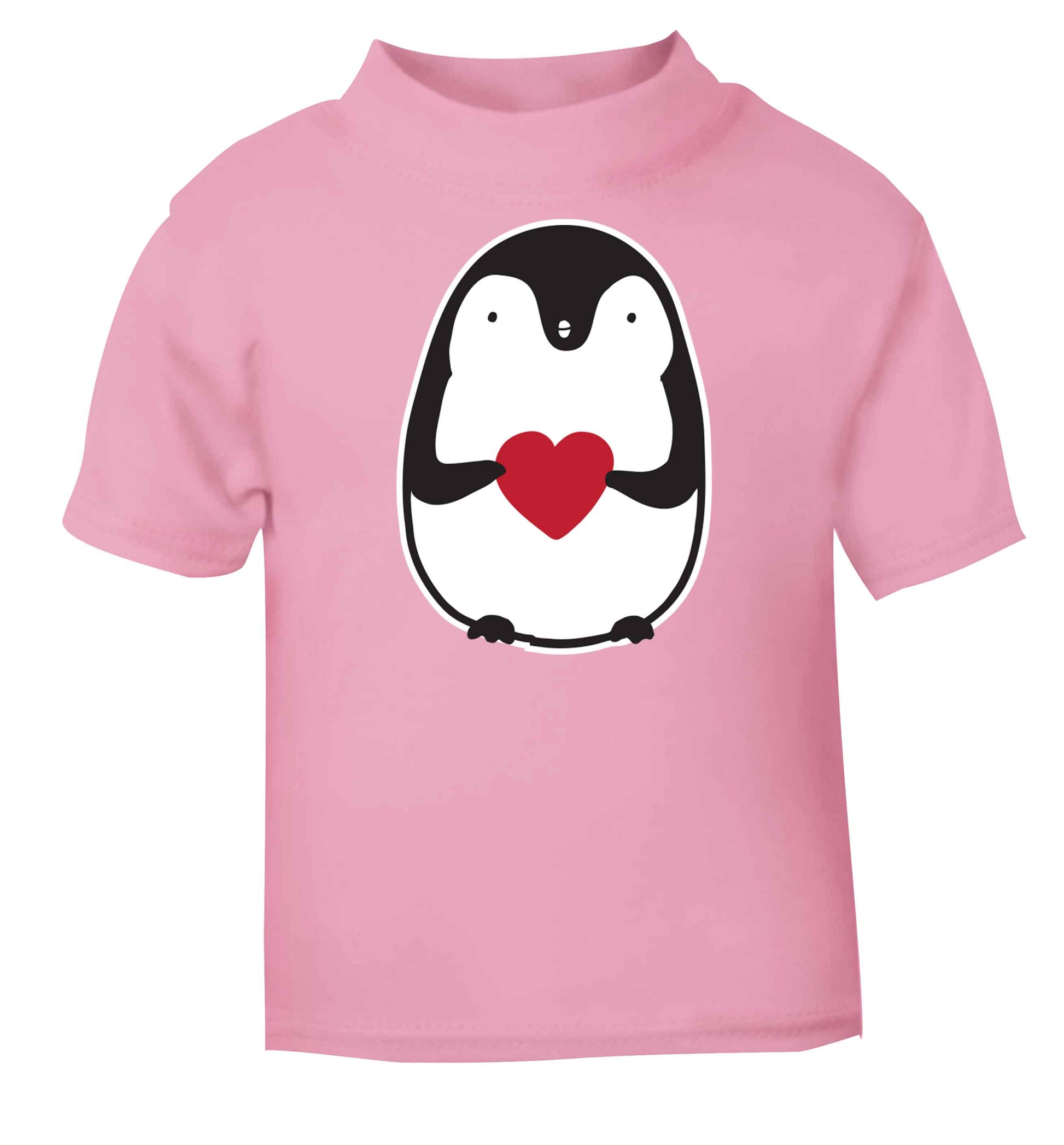 Cute penguin heart light pink baby toddler Tshirt 2 Years