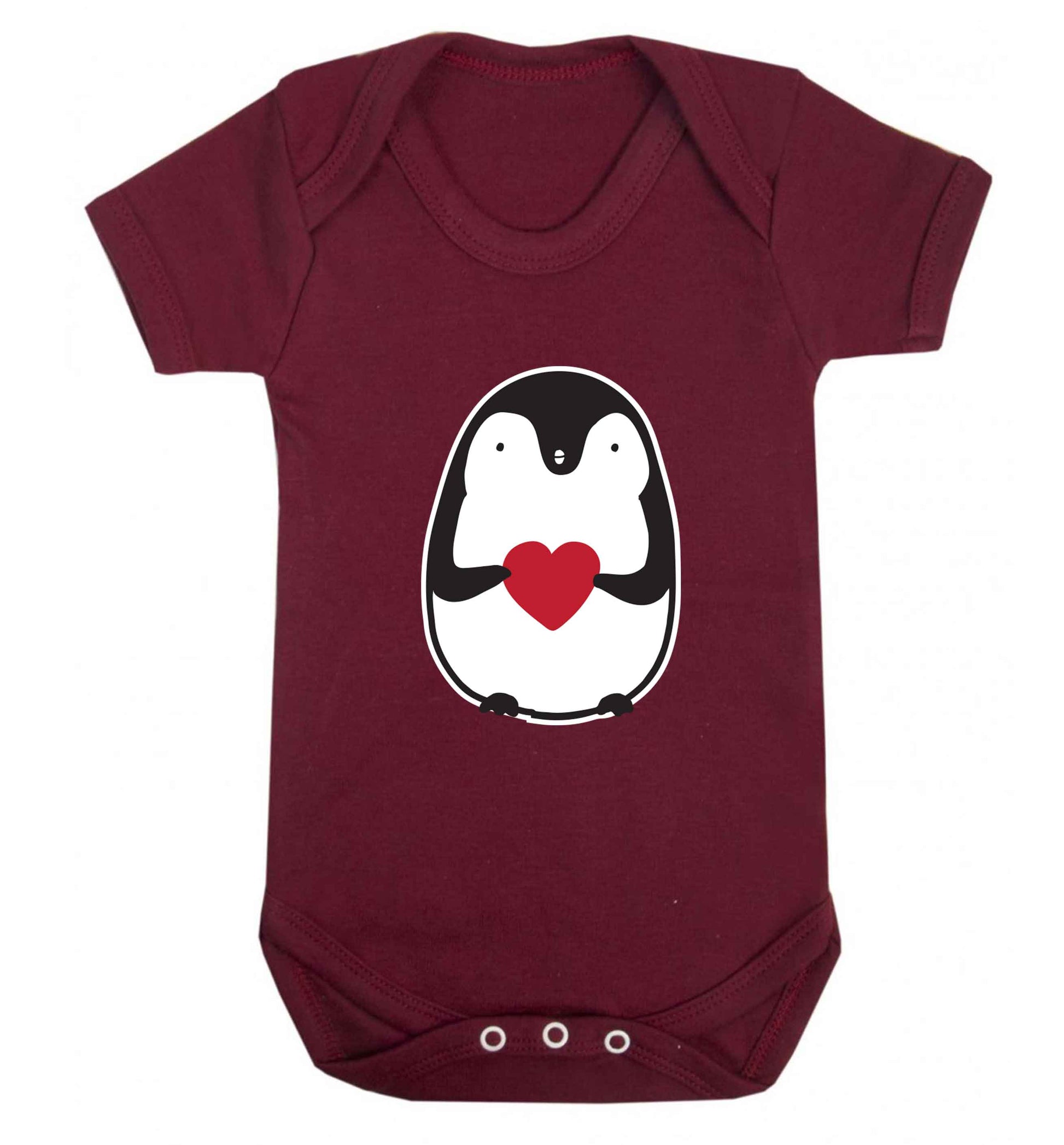 Cute penguin heart baby vest maroon 18-24 months