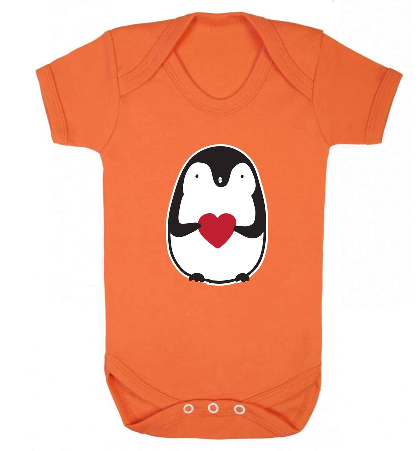 Cute penguin heart baby vest orange 18-24 months