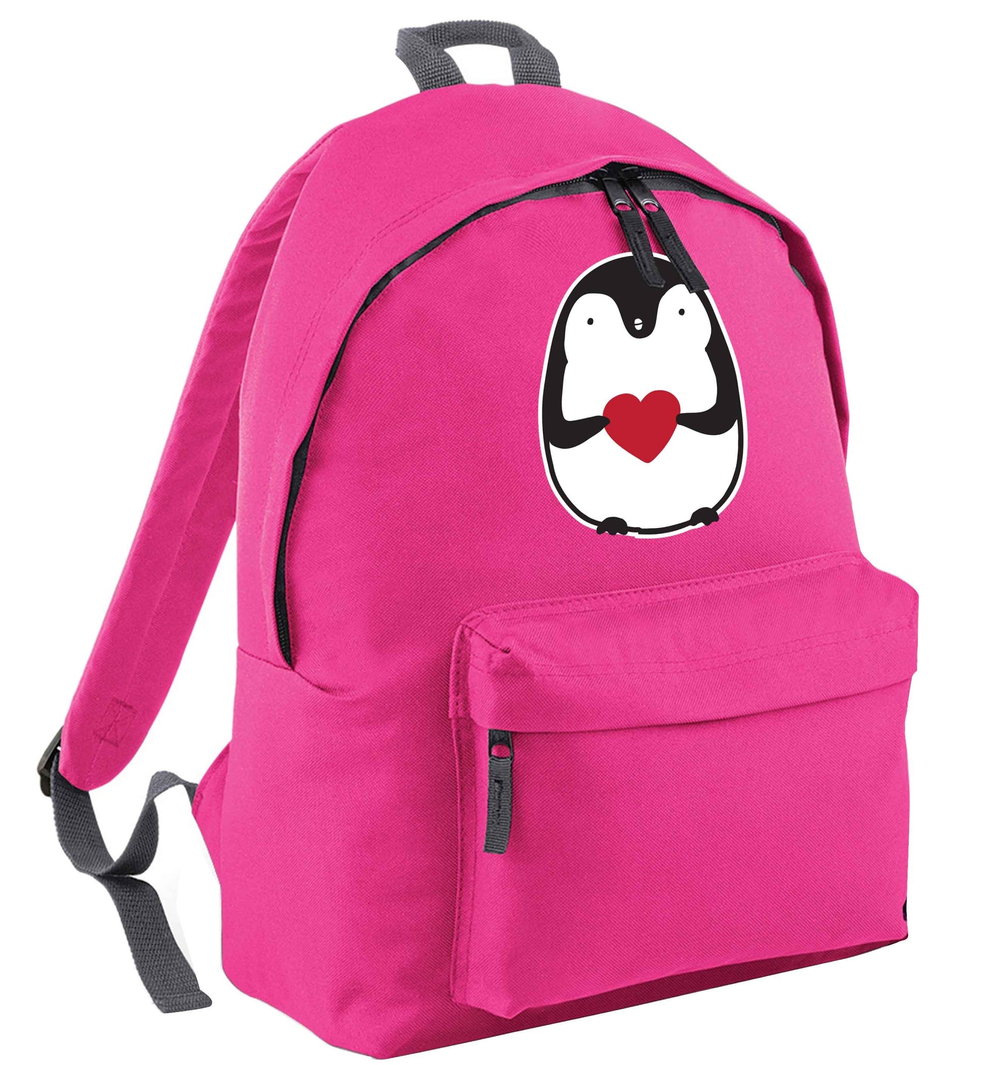 Cute penguin heart pink adults backpack