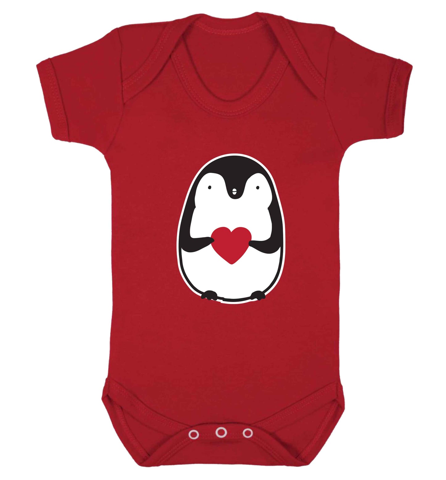 Cute penguin heart baby vest red 18-24 months