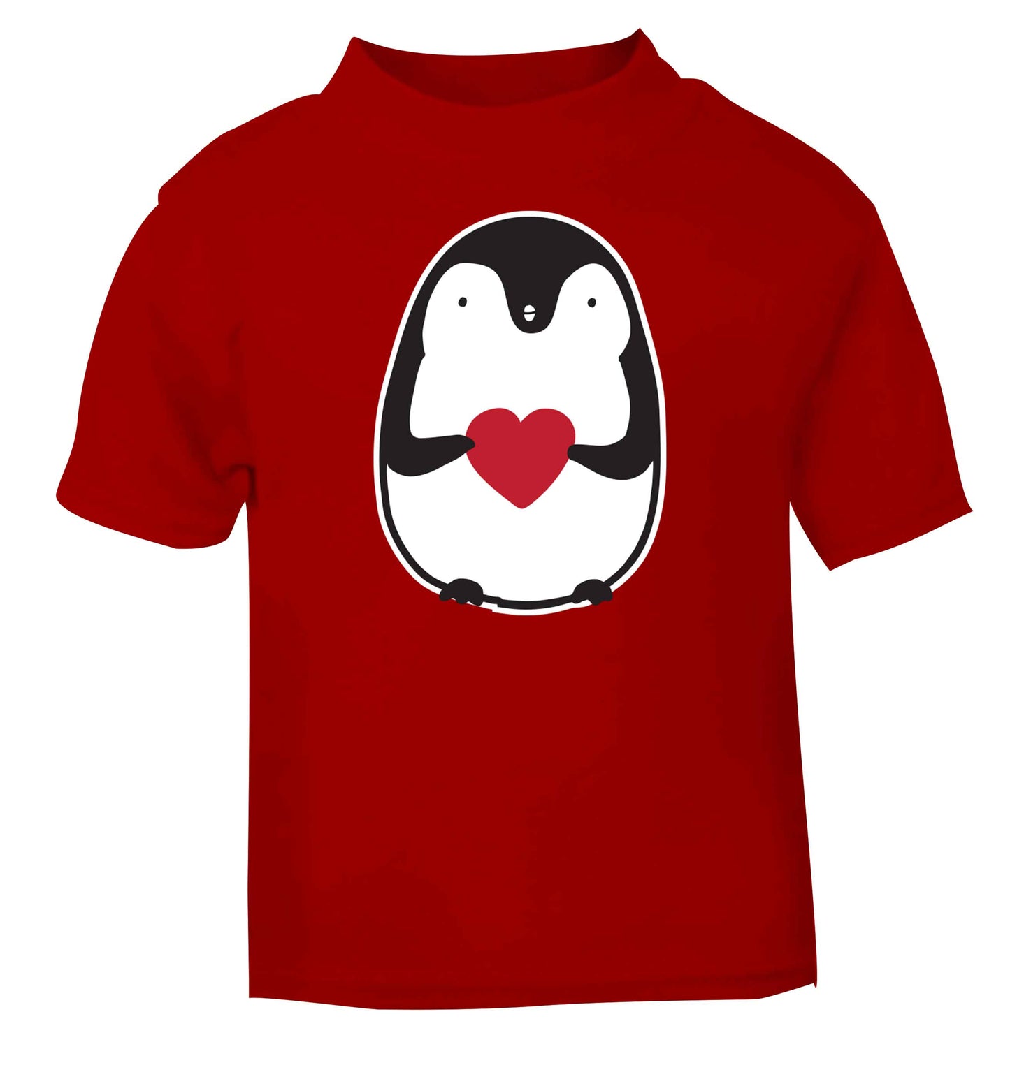 Cute penguin heart red baby toddler Tshirt 2 Years